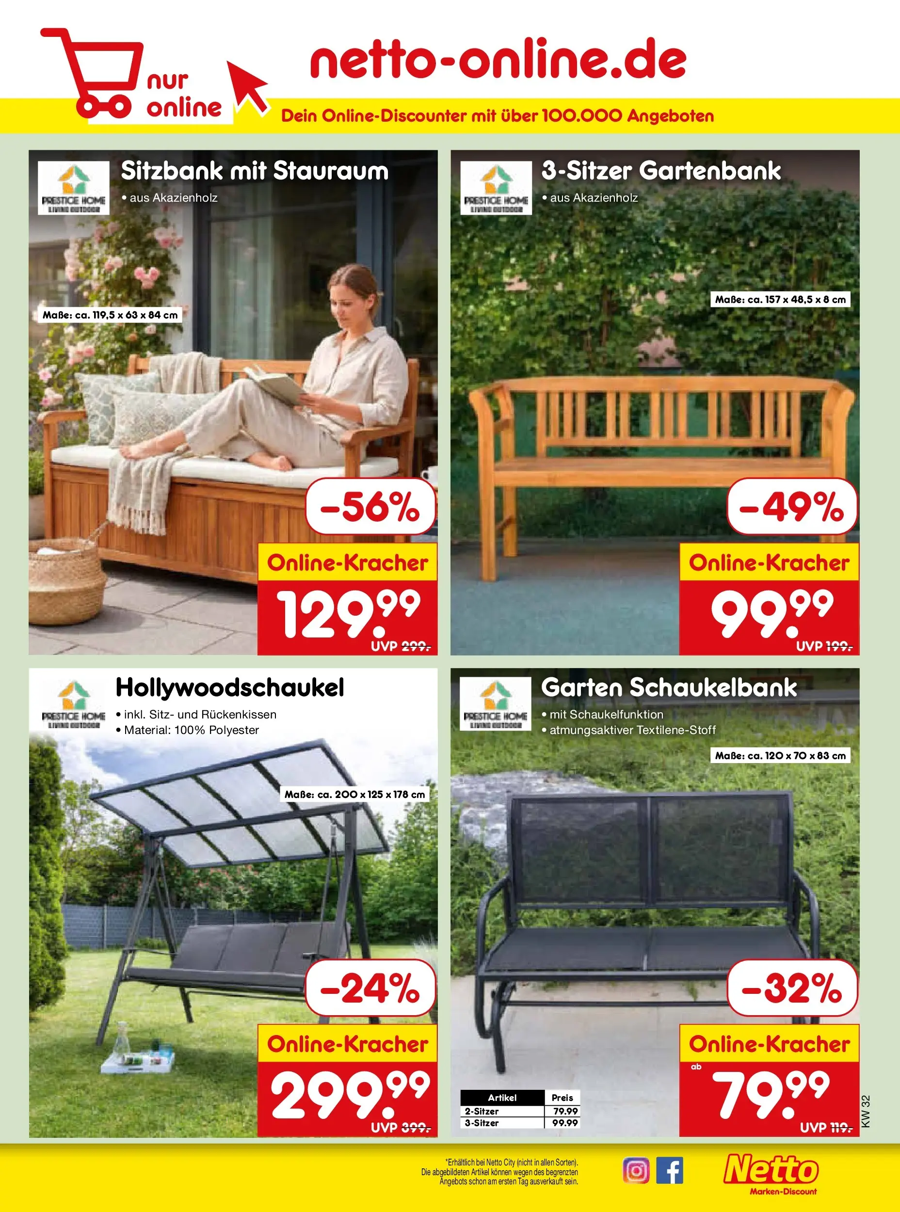 Netto Marken-Discount Prospekt München (ab 03.08.2026) » Angebote | Seite: 47 | Produkte: Sitzbank