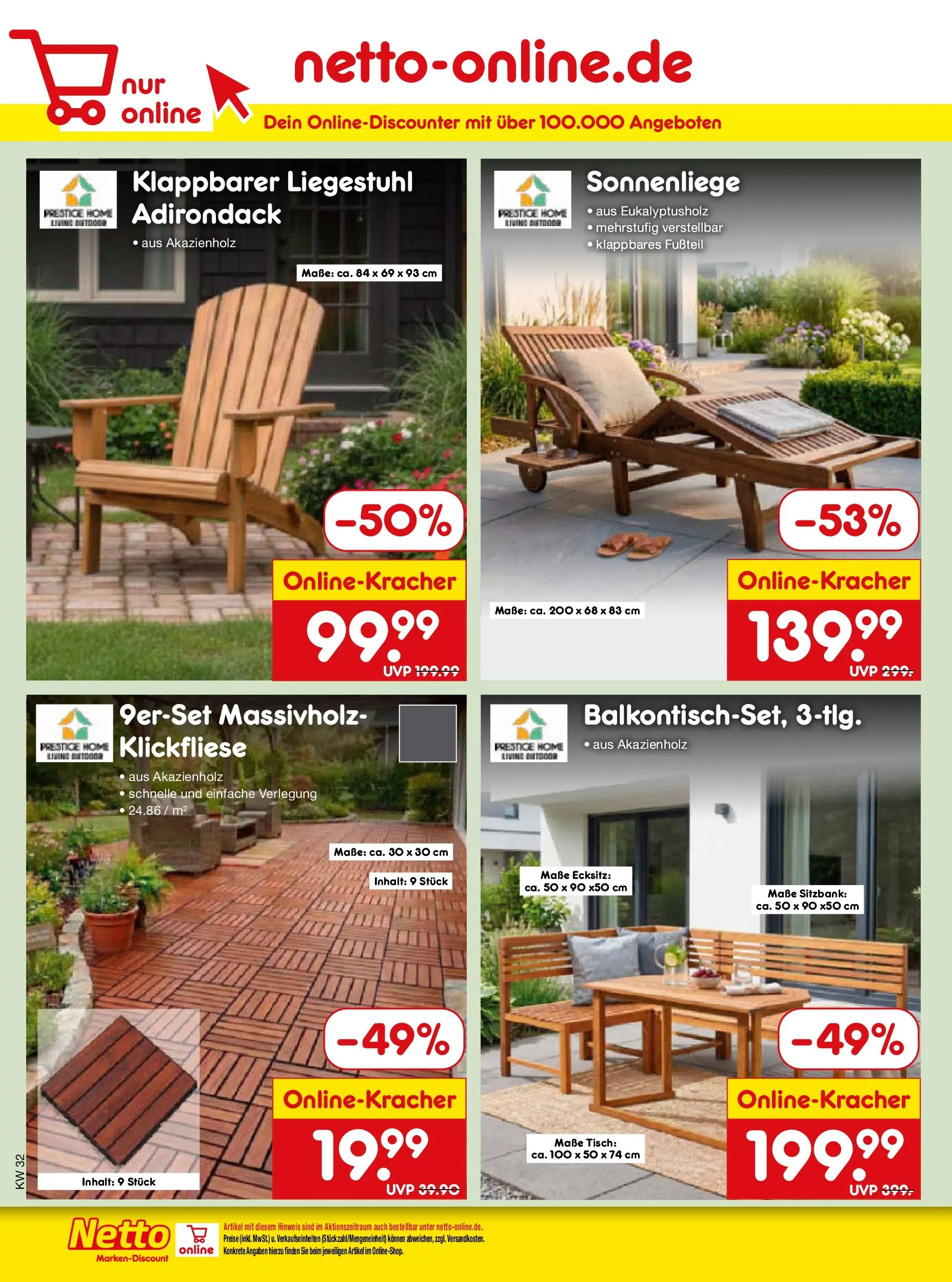 Netto Marken-Discount Prospekt München (ab 03.08.2026) » Angebote | Seite: 48 | Produkte: Sitzbank, Liegestuhl, Tisch