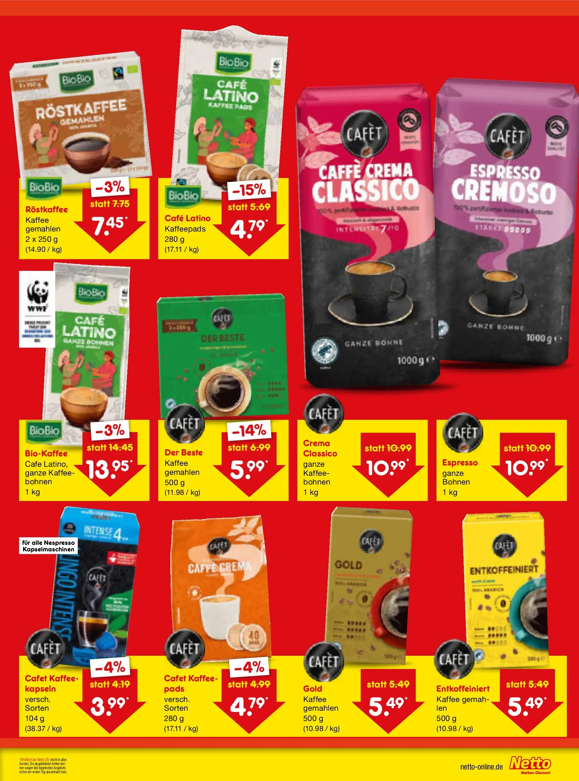 Netto Marken-Discount Prospekt Leonberg (ab 03.08.2026) » Angebote | Seite: 5 | Produkte: Kaffeepads, Kaffee