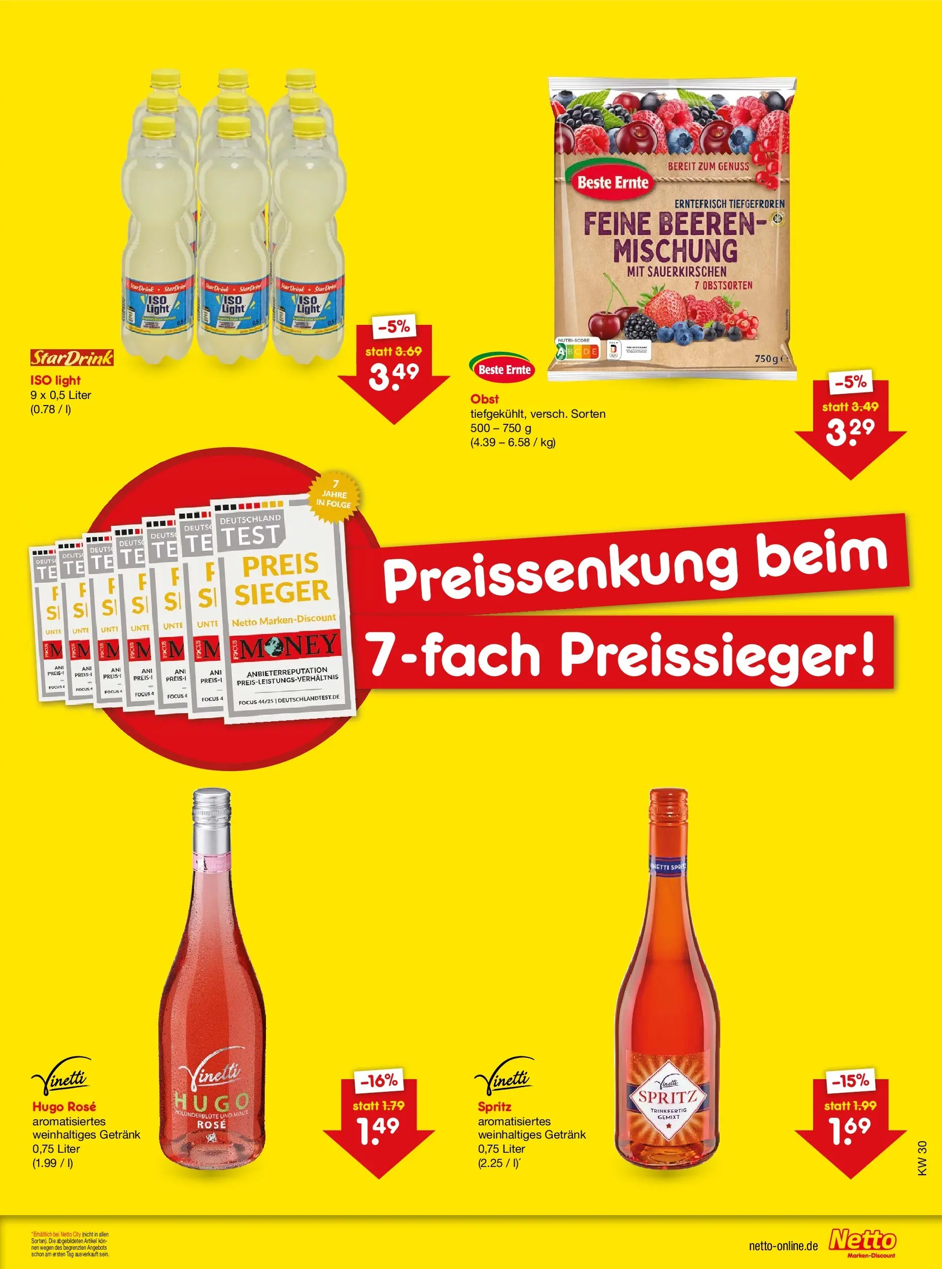 Netto Marken-Discount Prospekt Leonberg (ab 03.08.2026) » Angebote | Seite: 7 | Produkte: Obst, Hugo