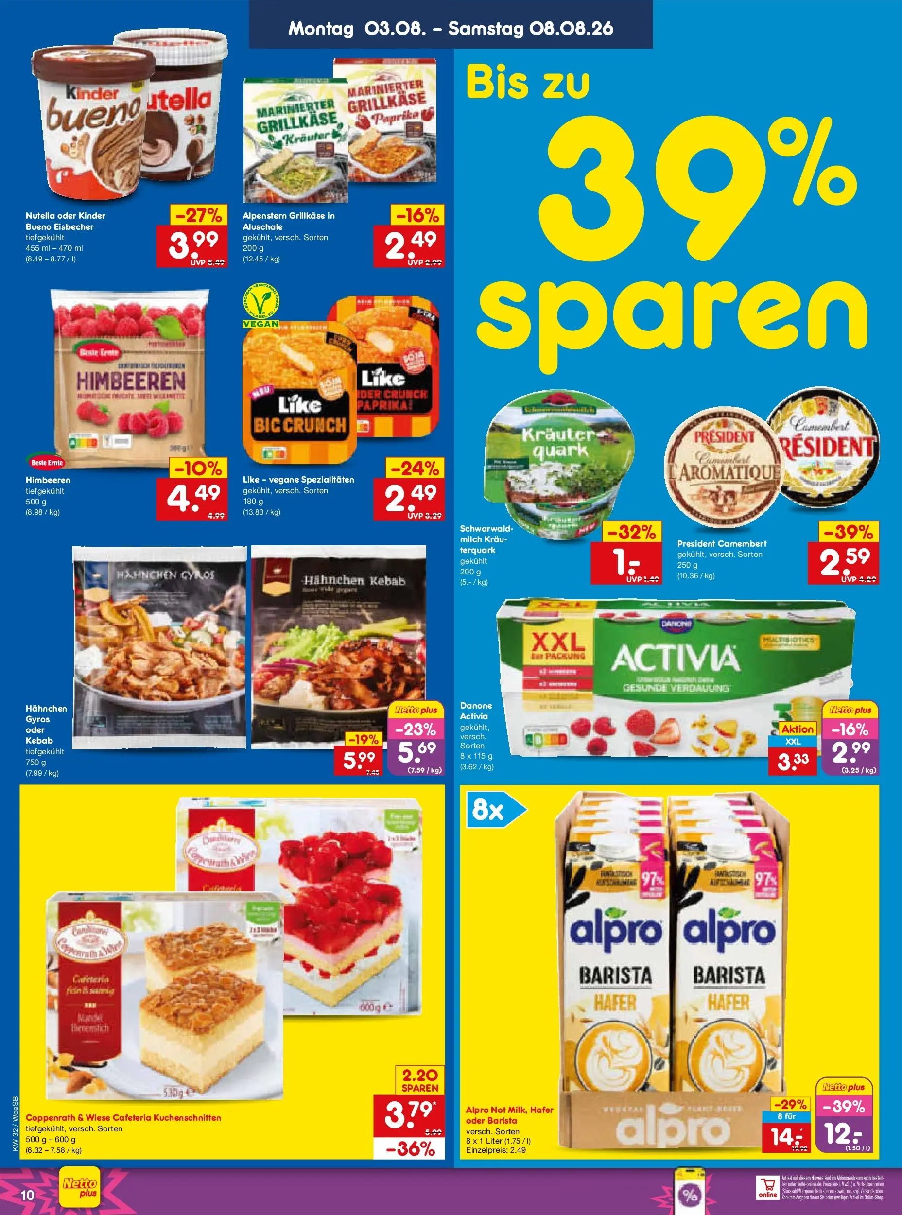 Netto Marken-Discount Prospekt Leonberg (ab 03.08.2026) » Angebote | Seite: 20 | Produkte: Himbeeren, Quark, Nutella, Paprika
