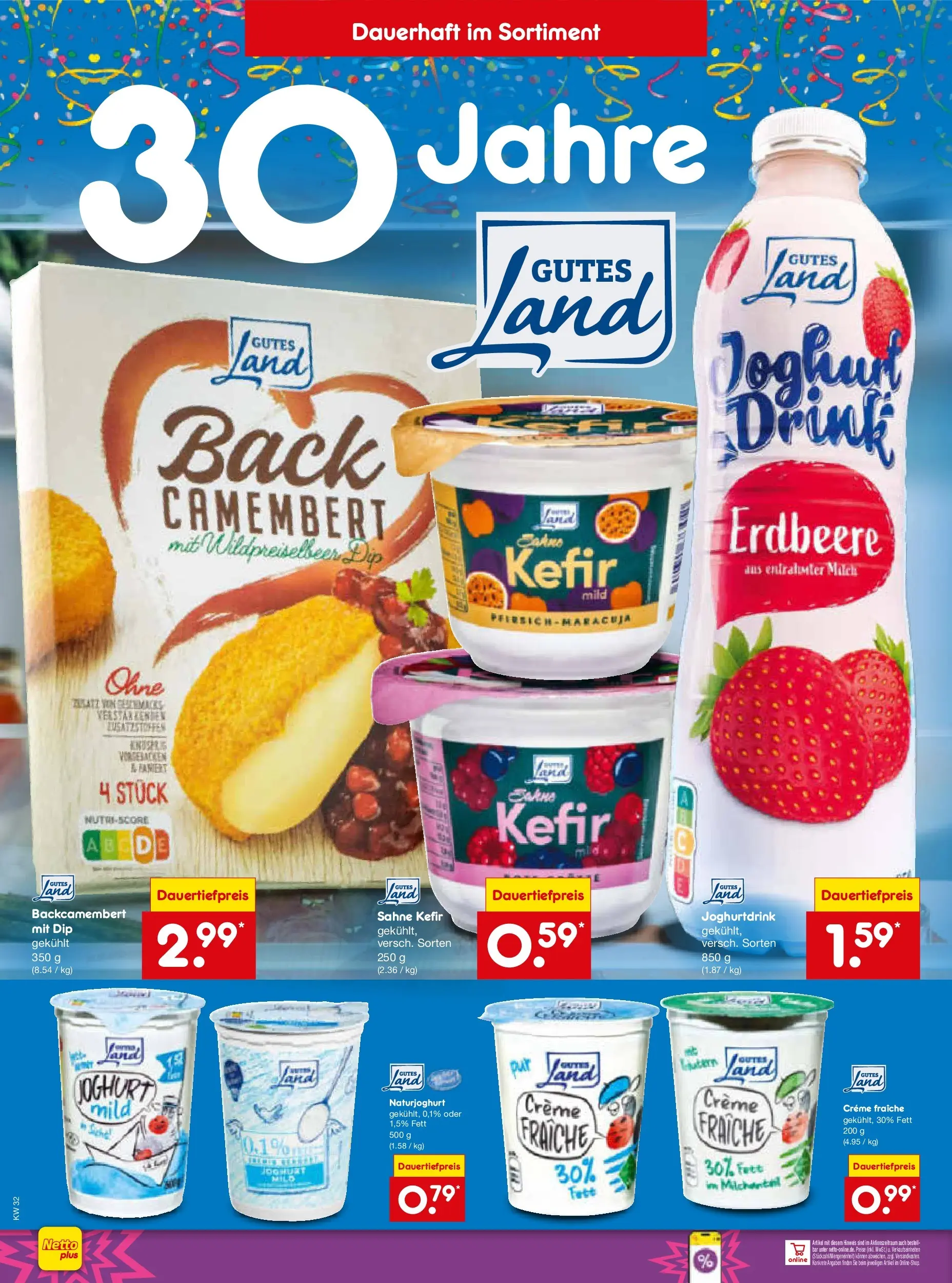 Netto Marken-Discount Prospekt Leonberg (ab 03.08.2026) » Angebote | Seite: 22 | Produkte: Kefir, Milch, Joghurt, Sahne