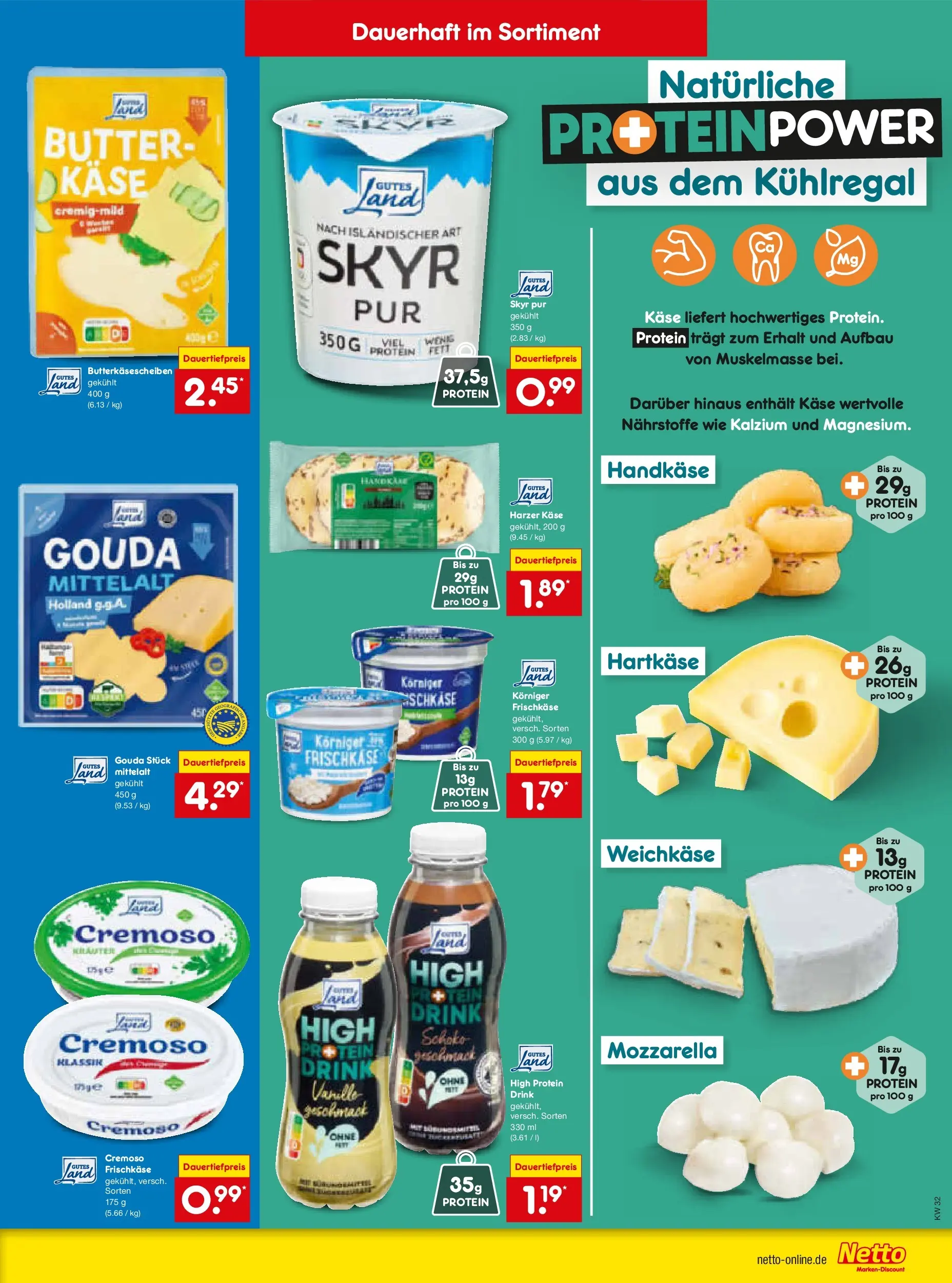 Netto Marken-Discount Prospekt Leonberg (ab 03.08.2026) » Angebote | Seite: 23 | Produkte: Käse, Mozzarella, Gouda, Skyr