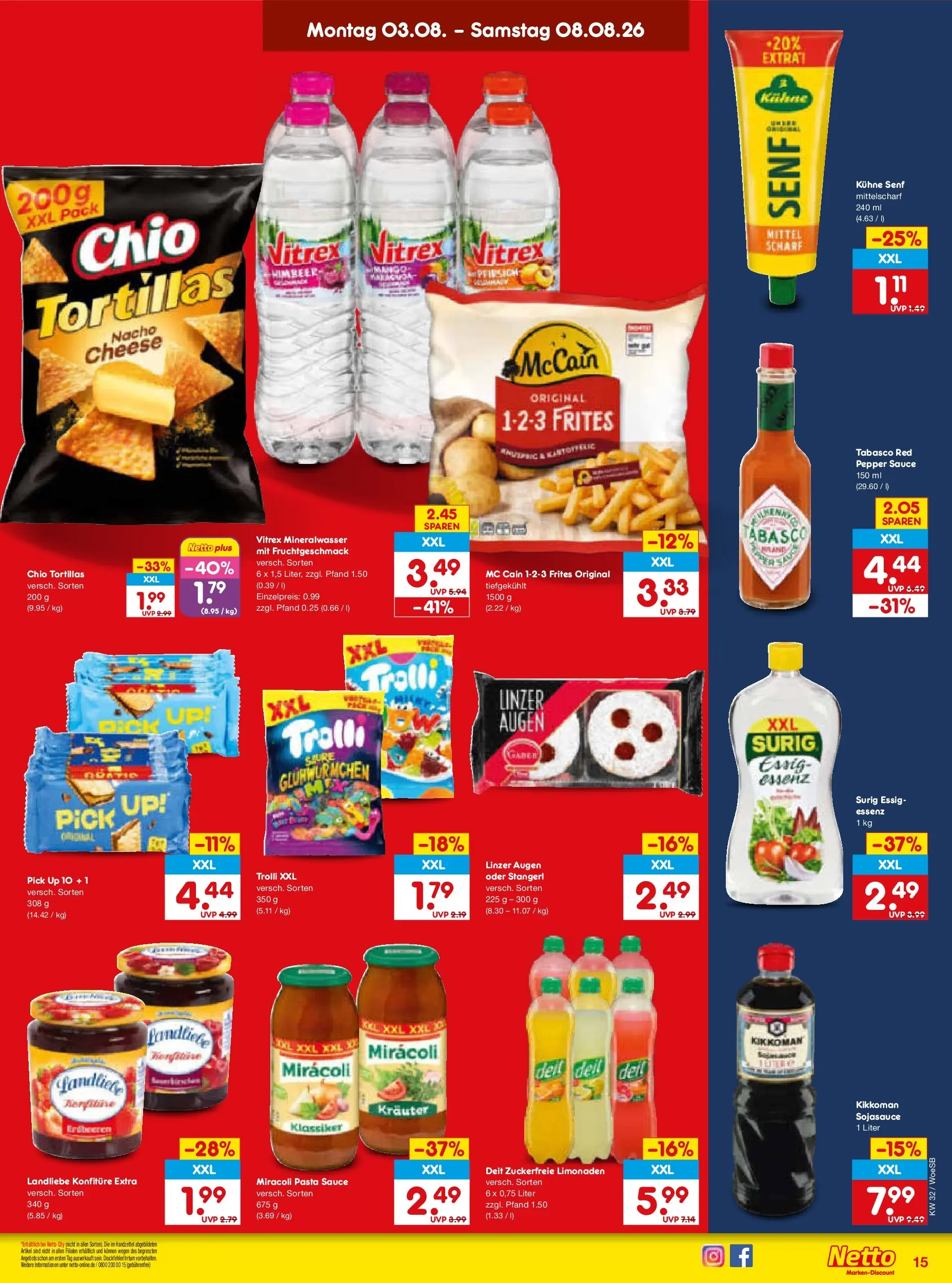 Netto Marken-Discount Prospekt Leonberg (ab 03.08.2026) » Angebote | Seite: 29 | Produkte: McCain, Mineralwasser, Pfirsich, Pasta