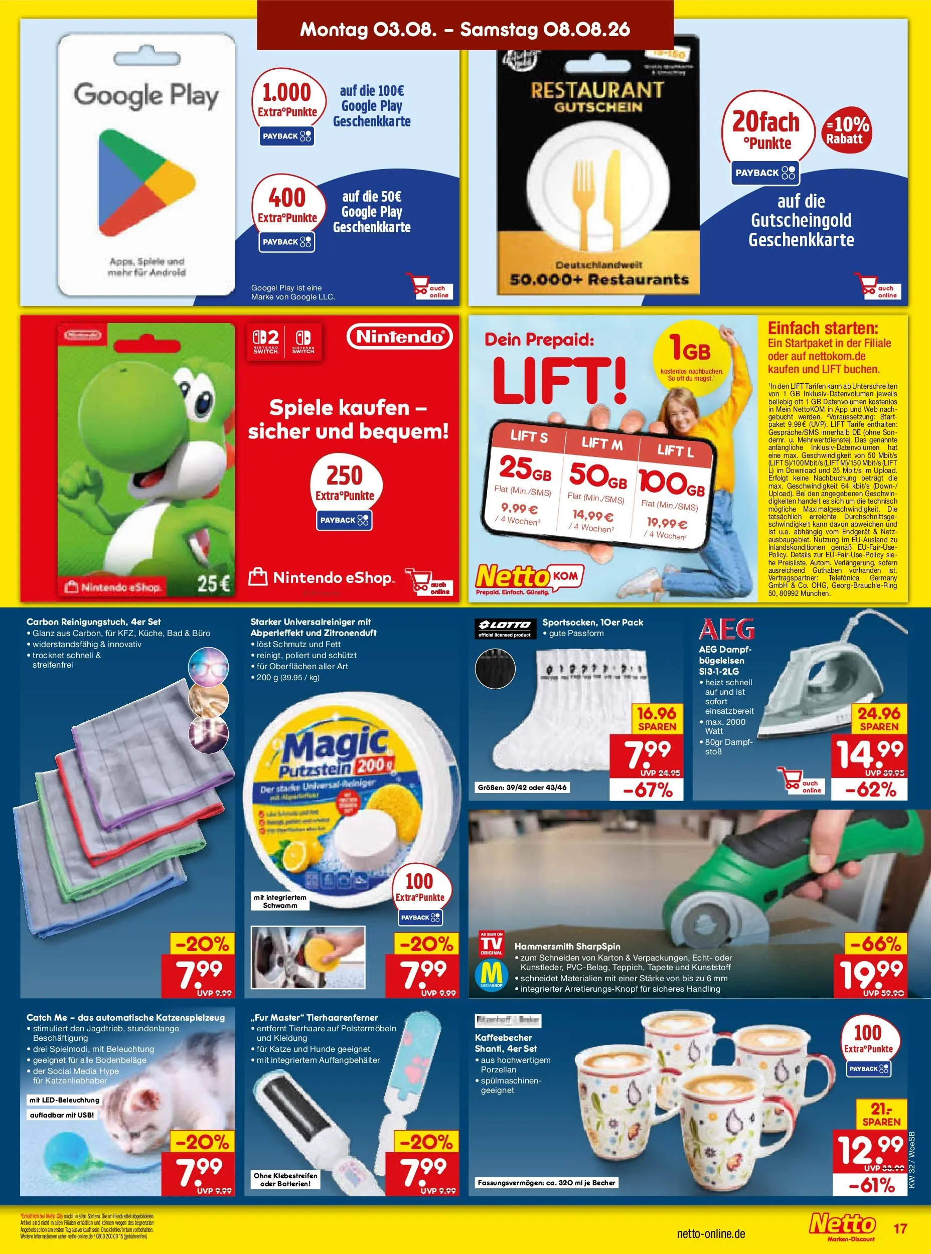 Netto Marken-Discount Prospekt Leonberg (ab 03.08.2026) » Angebote | Seite: 33 | Produkte: USB, AEG, Batterien, Bad