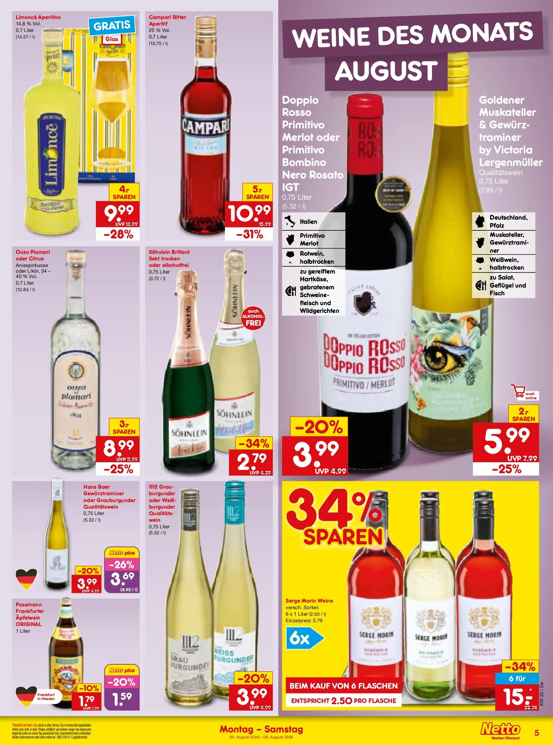 Netto Marken-Discount Prospekt Stuttgart (ab 03.08.2026) » Angebote | Seite: 9 | Produkte: Ouzo, Sekt, Fisch, Ouzo plomari
