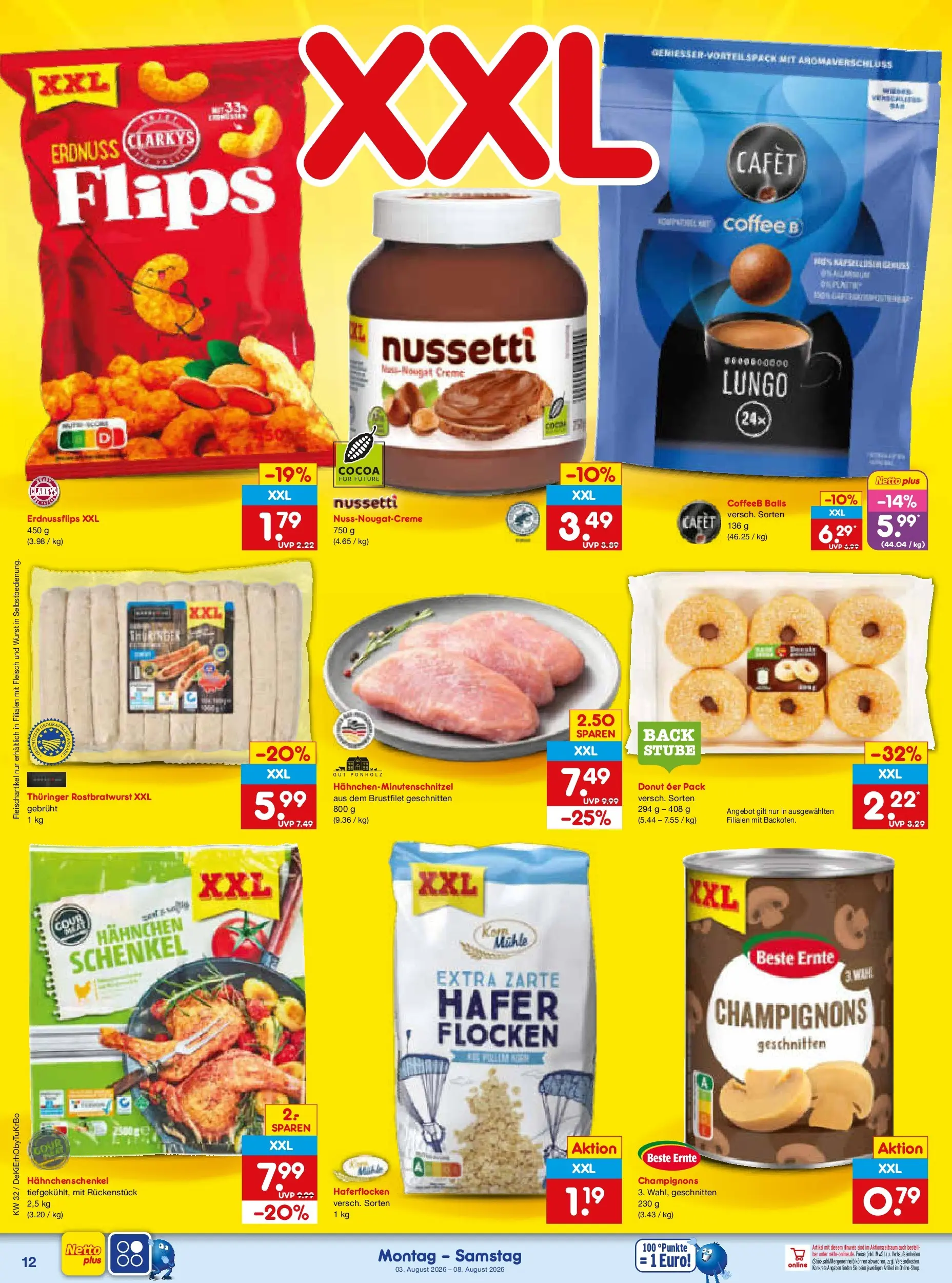 Netto Marken-Discount Prospekt München (ab 03.08.2026) » Angebote | Seite: 26 | Produkte: Hahnchen, Champignons, Fleisch, Flocken