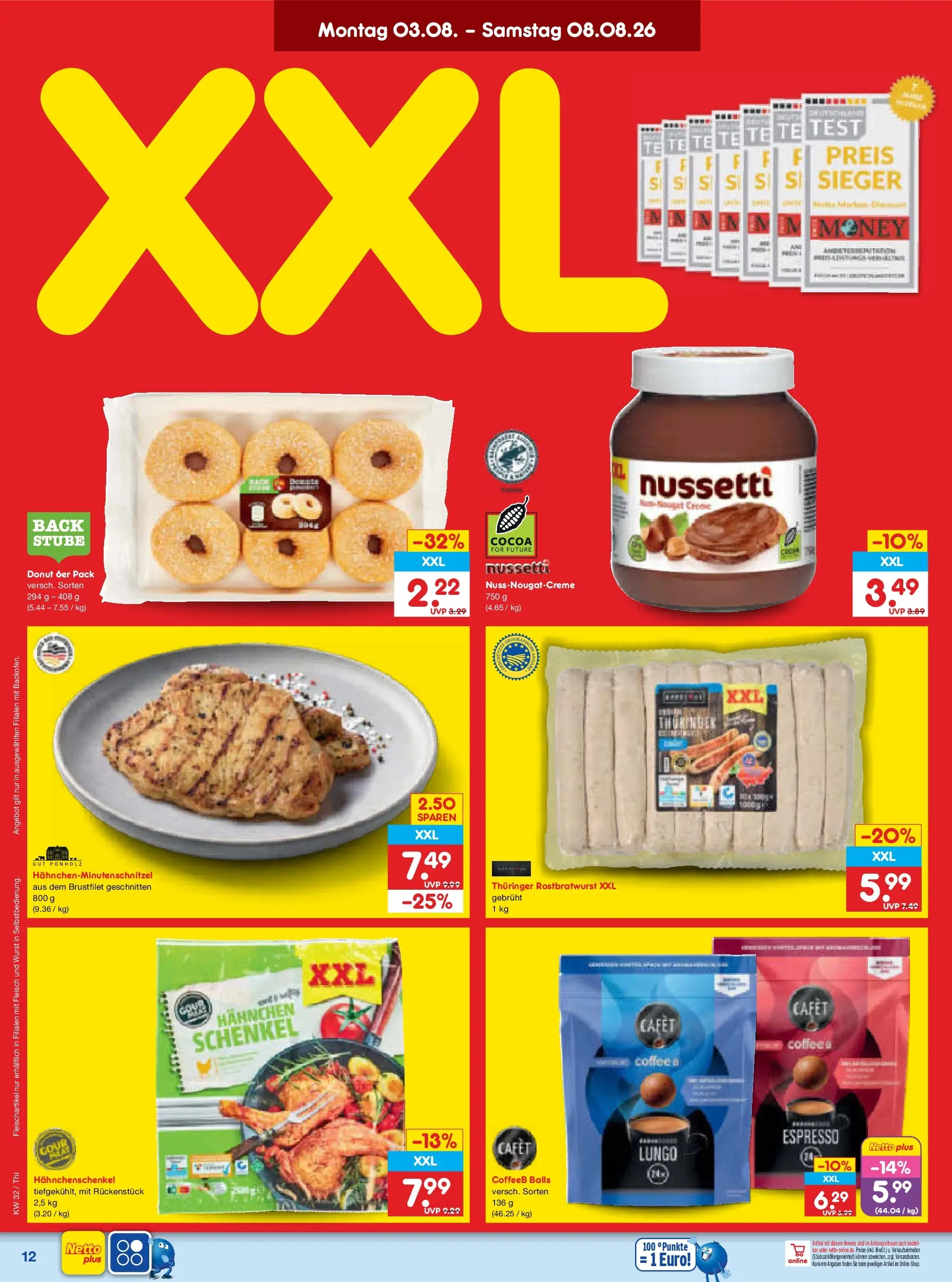 Netto Marken-Discount Prospekt Thiendorf (ab 03.08.2026) » Angebote | Seite: 26 | Produkte: Hahnchen, Hahnchenschenkel, Wurst, Fleisch