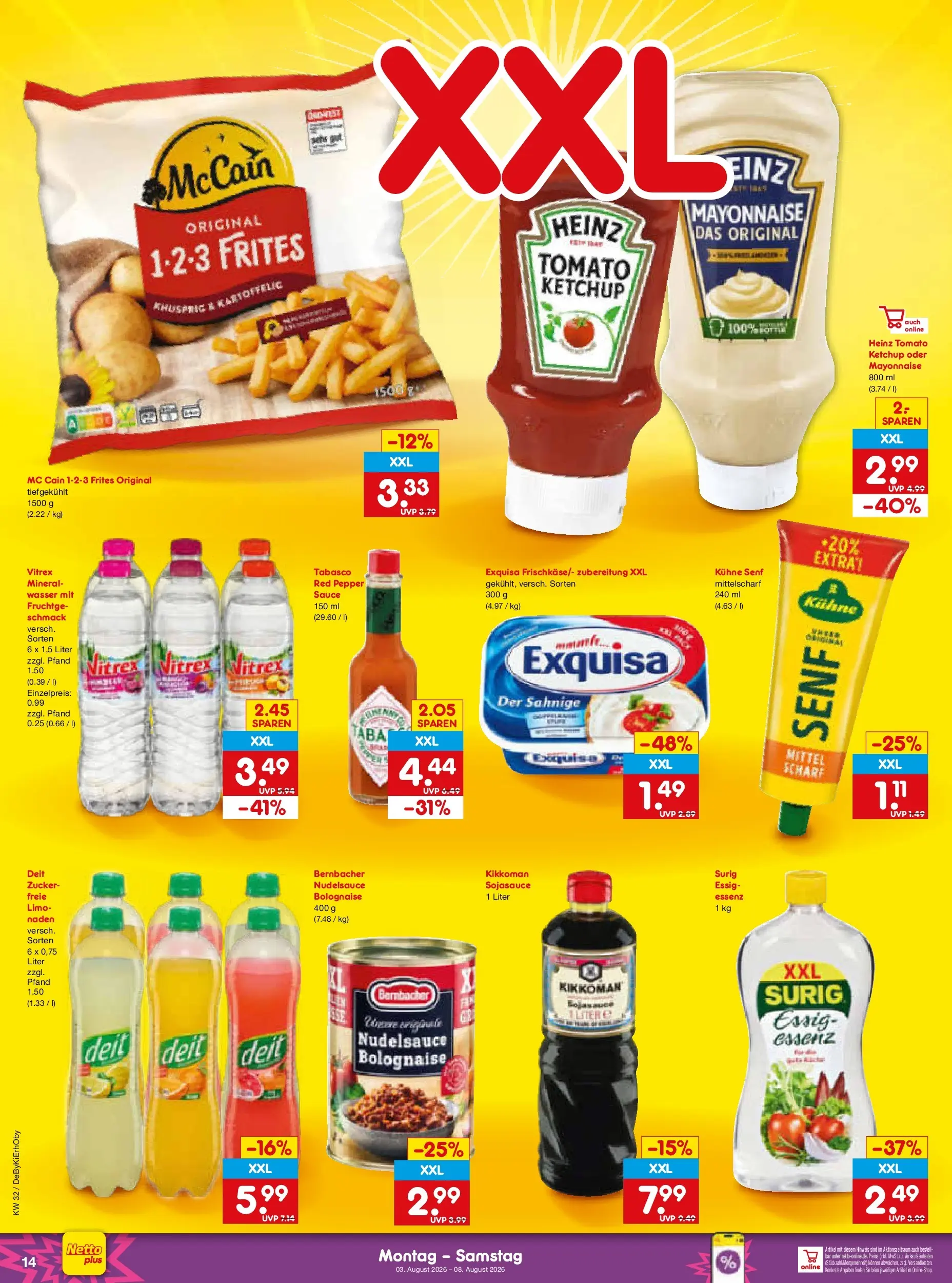 Netto Marken-Discount Prospekt München (ab 03.08.2026) » Angebote | Seite: 28 | Produkte: Essig, Exquisa, Mayonnaise, Ketchup