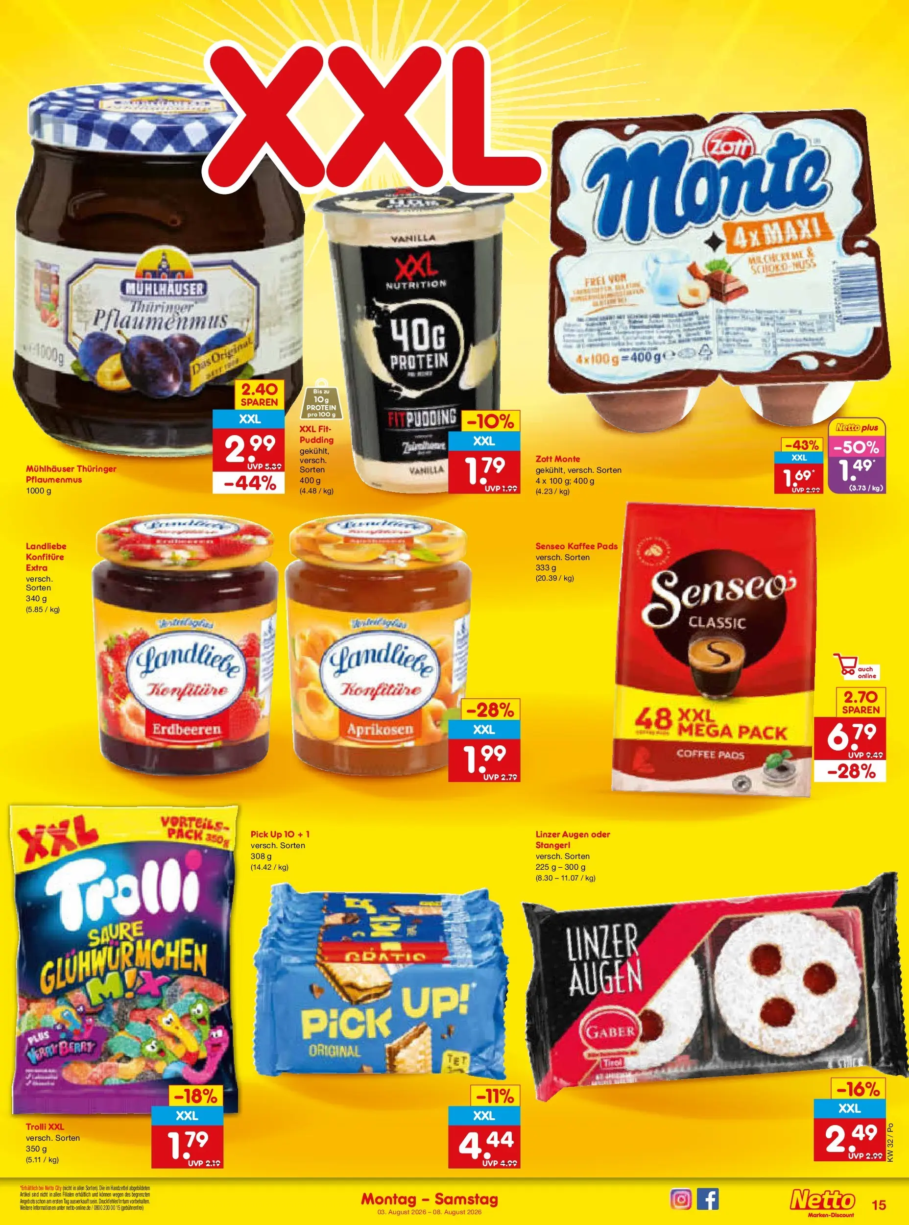Netto Marken-Discount Prospekt Selb (ab 03.08.2026) » Angebote | Seite: 29 | Produkte: Senseo, Kaffee, Pudding, Erdbeeren
