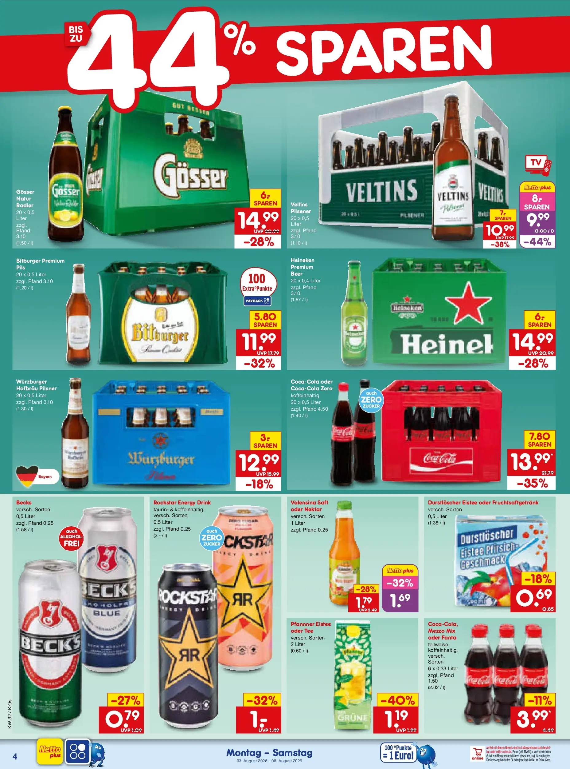 Netto Marken-Discount Prospekt Nürnberg (ab 03.08.2026) » Angebote | Seite: 8 | Produkte: Mezzo mix, Fanta, Pils, Zucker