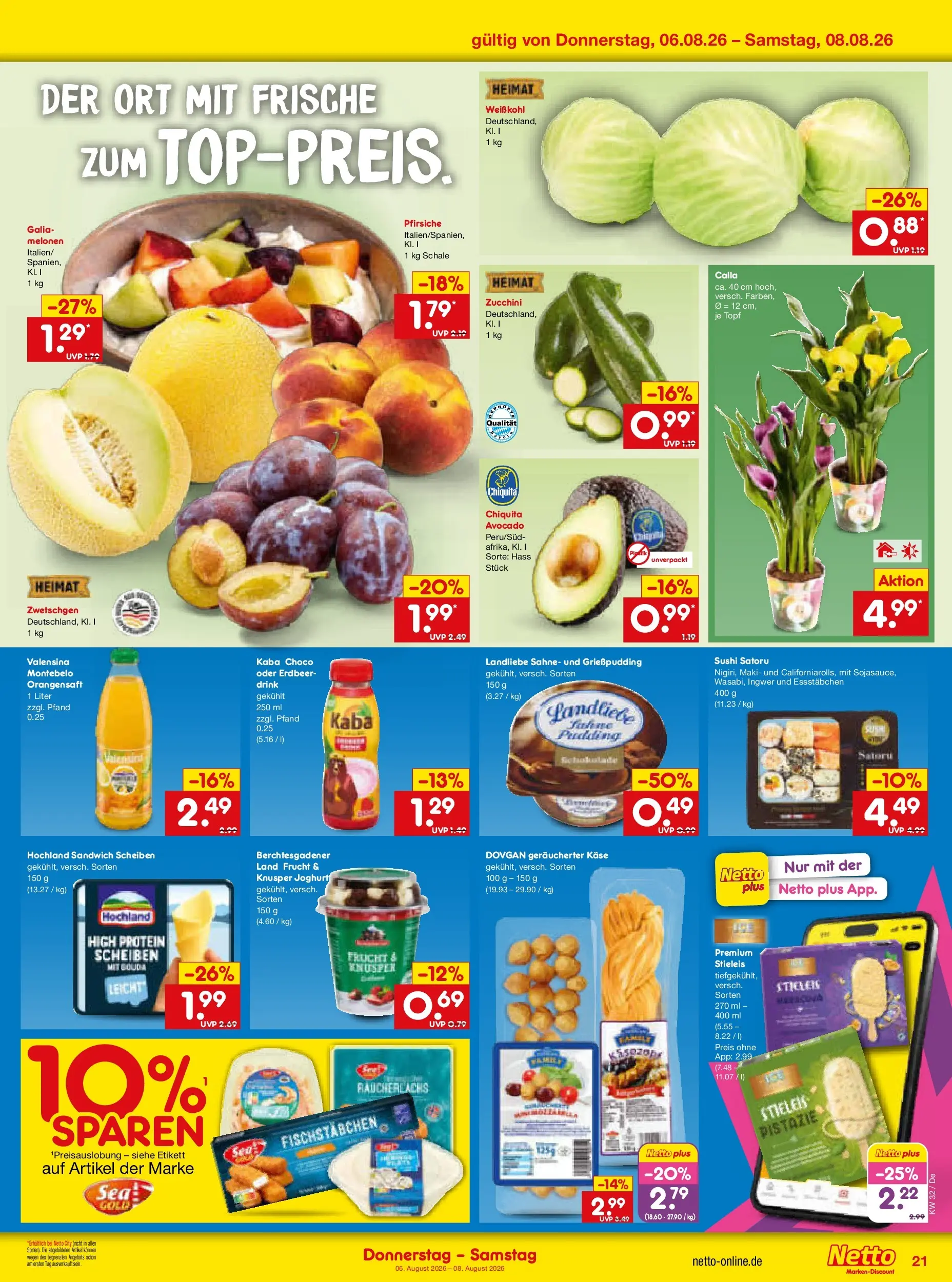 Netto Marken-Discount Prospekt Stuttgart (ab 03.08.2026) » Angebote | Seite: 39 | Produkte: Joghurt, Gouda, Zwetschgen, Avocado