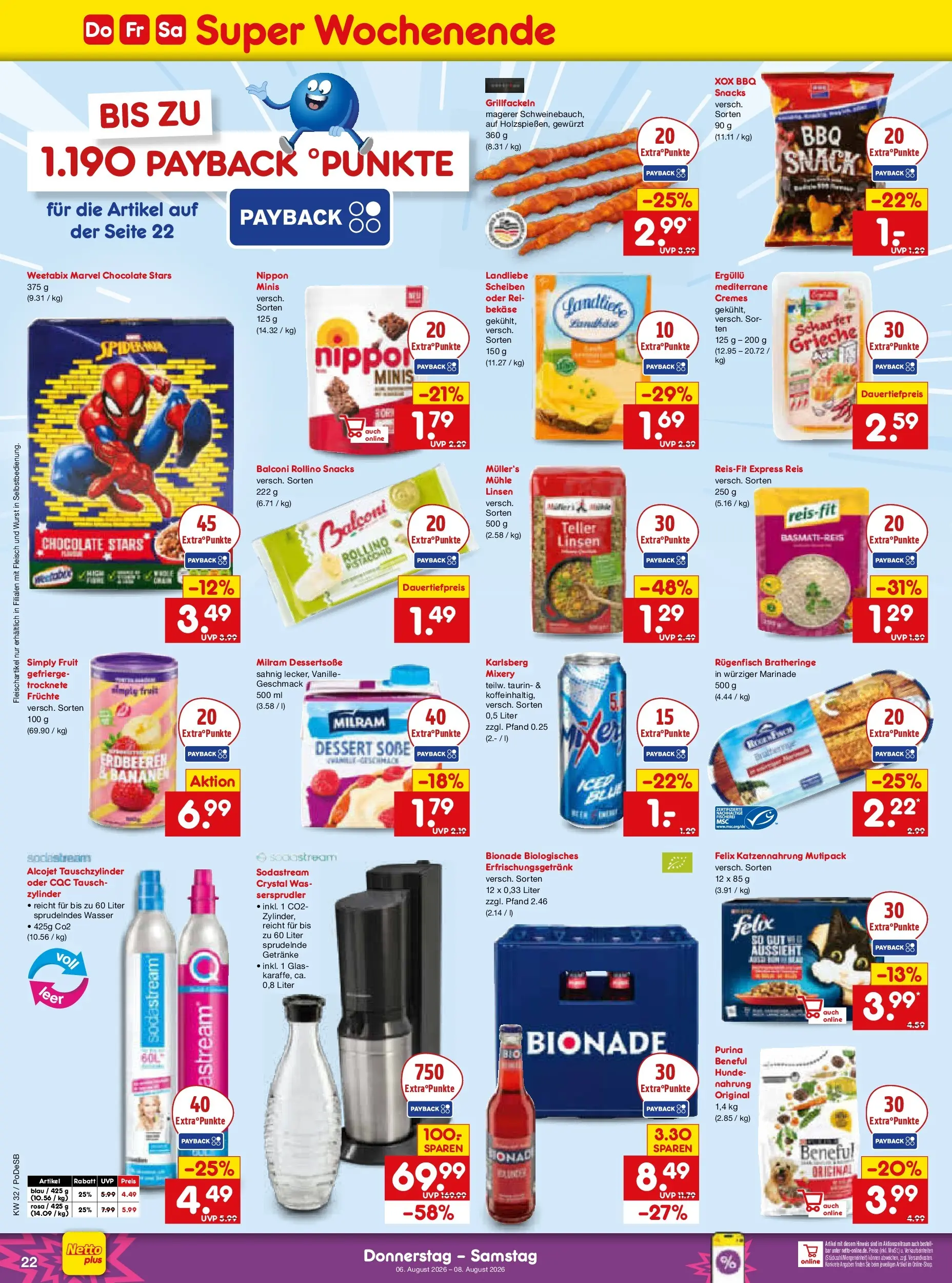 Netto Marken-Discount Prospekt Stuttgart (ab 03.08.2026) » Angebote | Seite: 40 | Produkte: Wurst, Reis, Fleisch, Sodastream