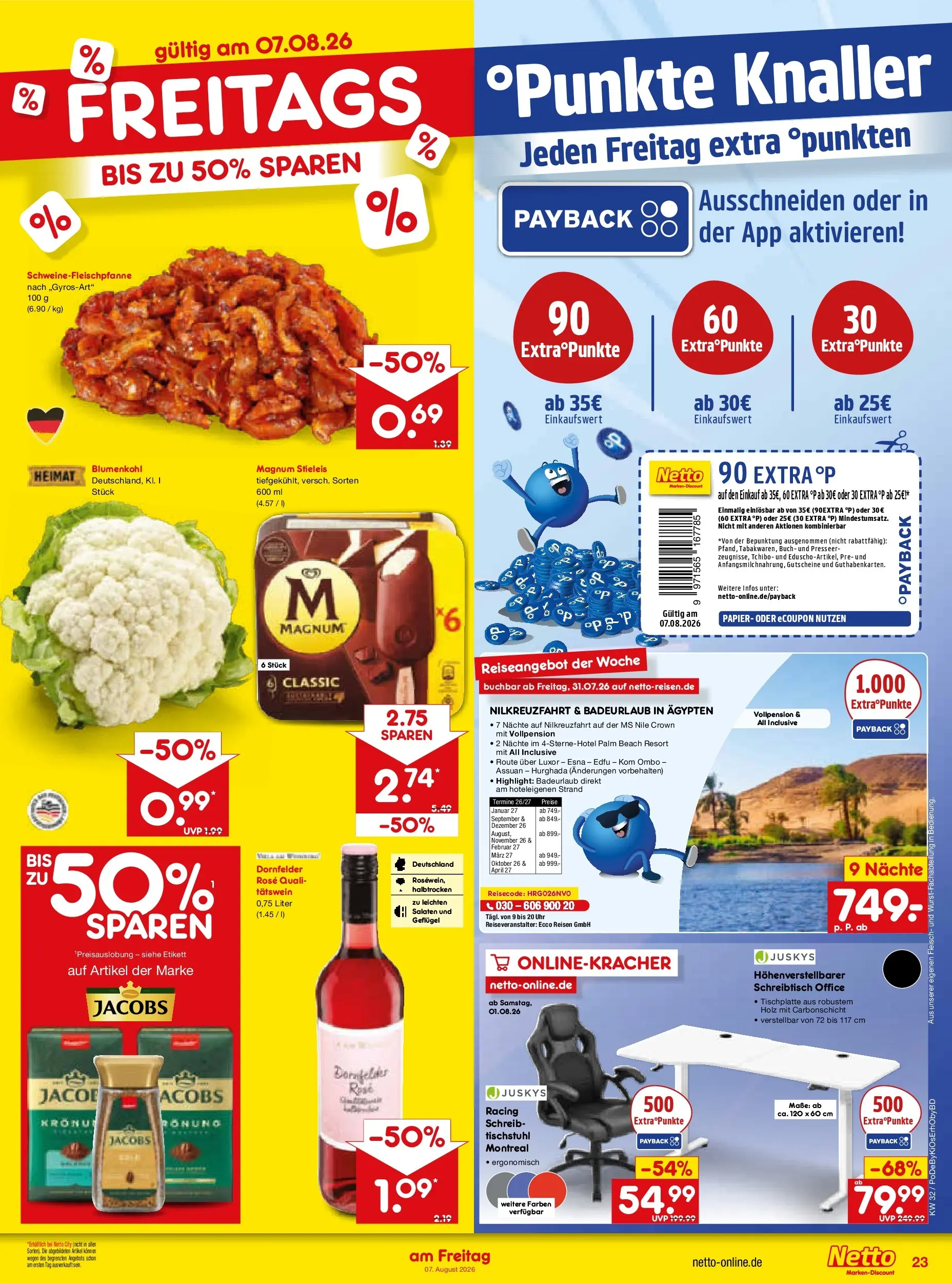 Netto Marken-Discount Prospekt Ergolding (ab 03.08.2026) » Angebote | Seite: 41 | Produkte: Blumenkohl, Fleisch, Uhr