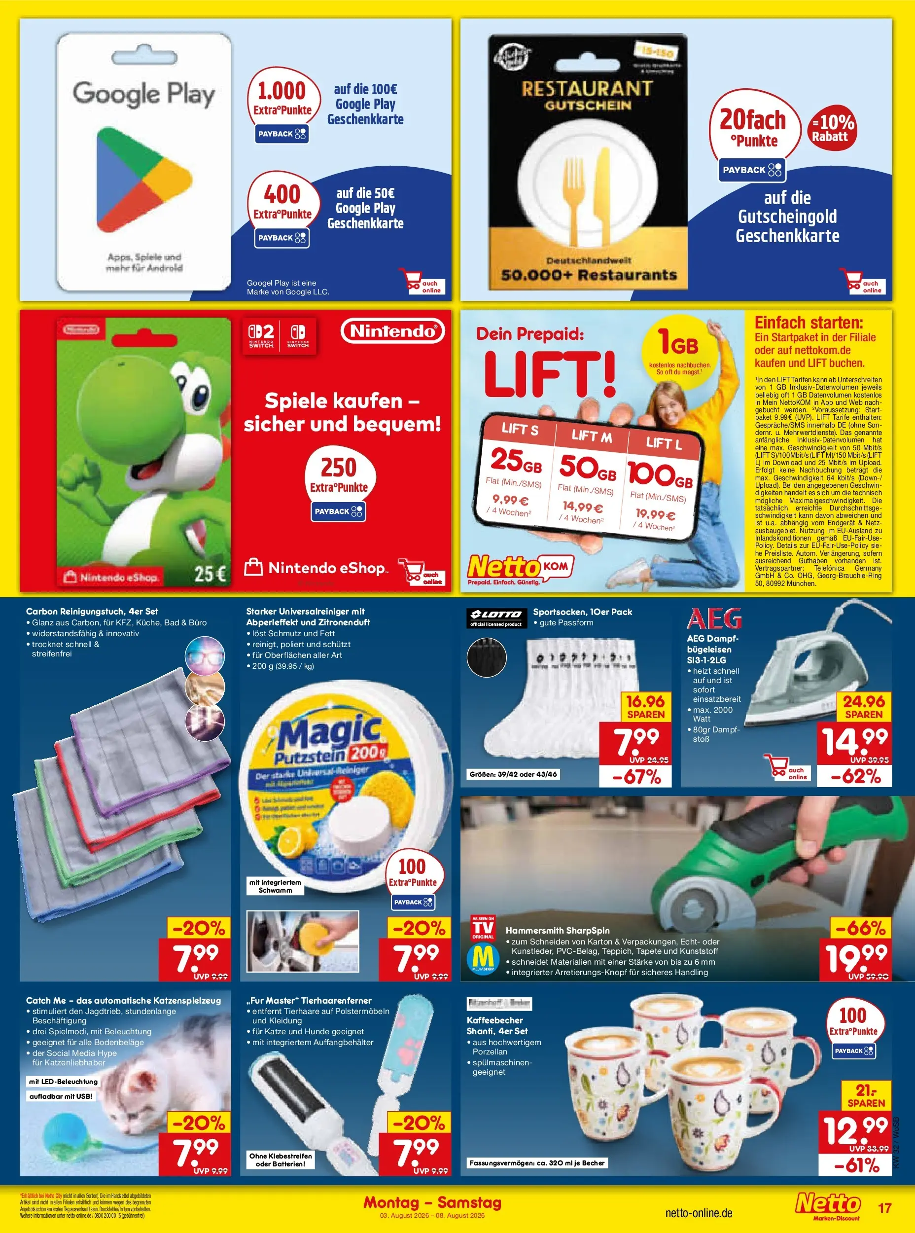 Netto Marken-Discount Prospekt Ludwigshafen-Edigheim (ab 03.08.2026) » Angebote | Seite: 33 | Produkte: AEG, Bügeleisen, Batterien, Bad