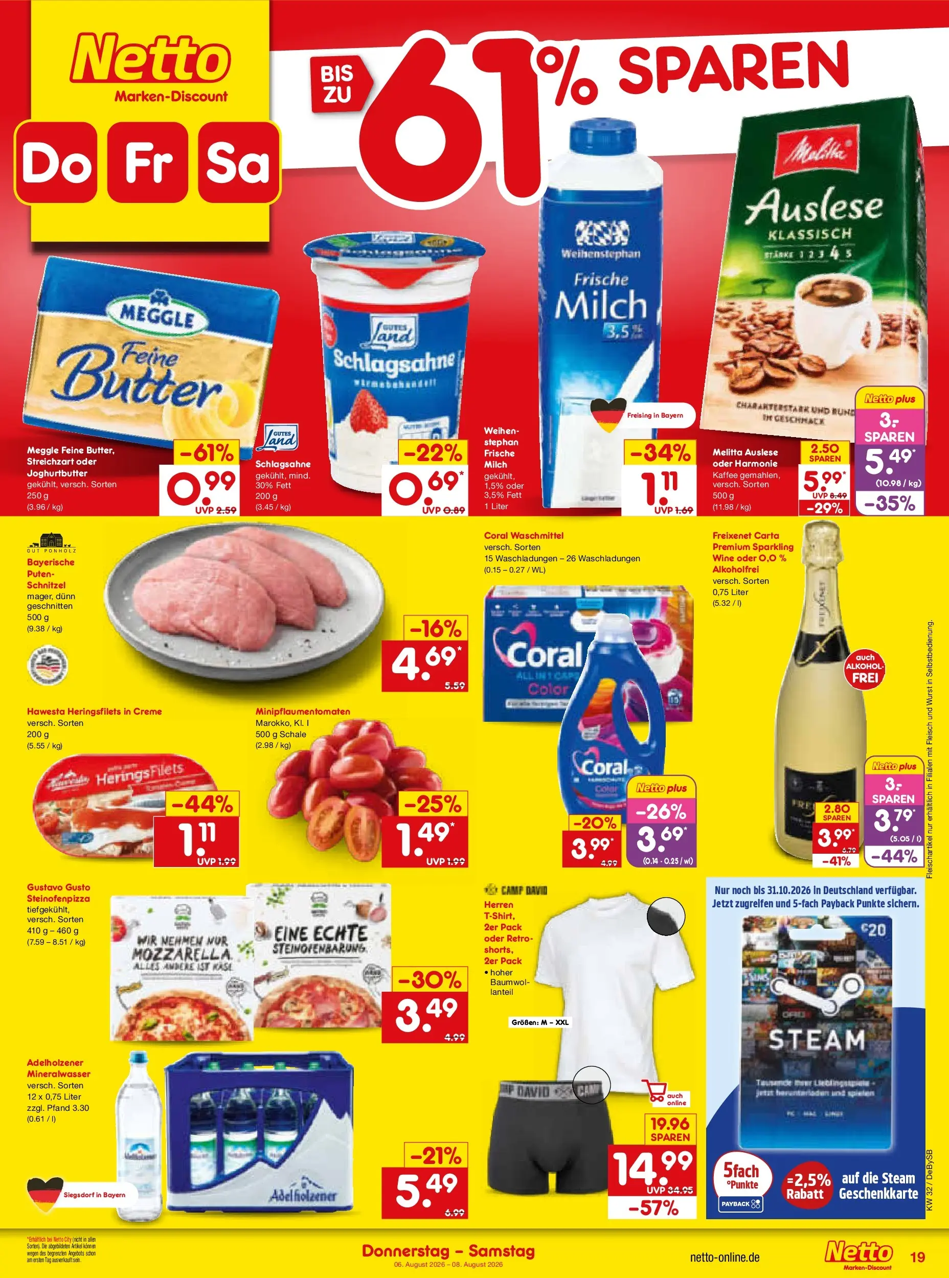 Netto Marken-Discount Prospekt Stuttgart (ab 03.08.2026) » Angebote | Seite: 37 | Produkte: Mozzarella, Schnitzel, Mineralwasser, Creme