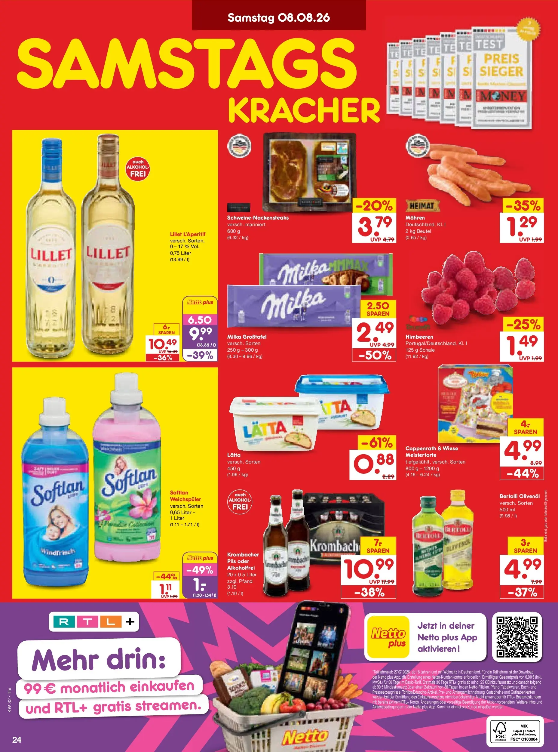Netto Marken-Discount Prospekt Thiendorf (ab 03.08.2026) » Angebote | Seite: 42 | Produkte: Lillet, Mohren, Krombacher, Lätta