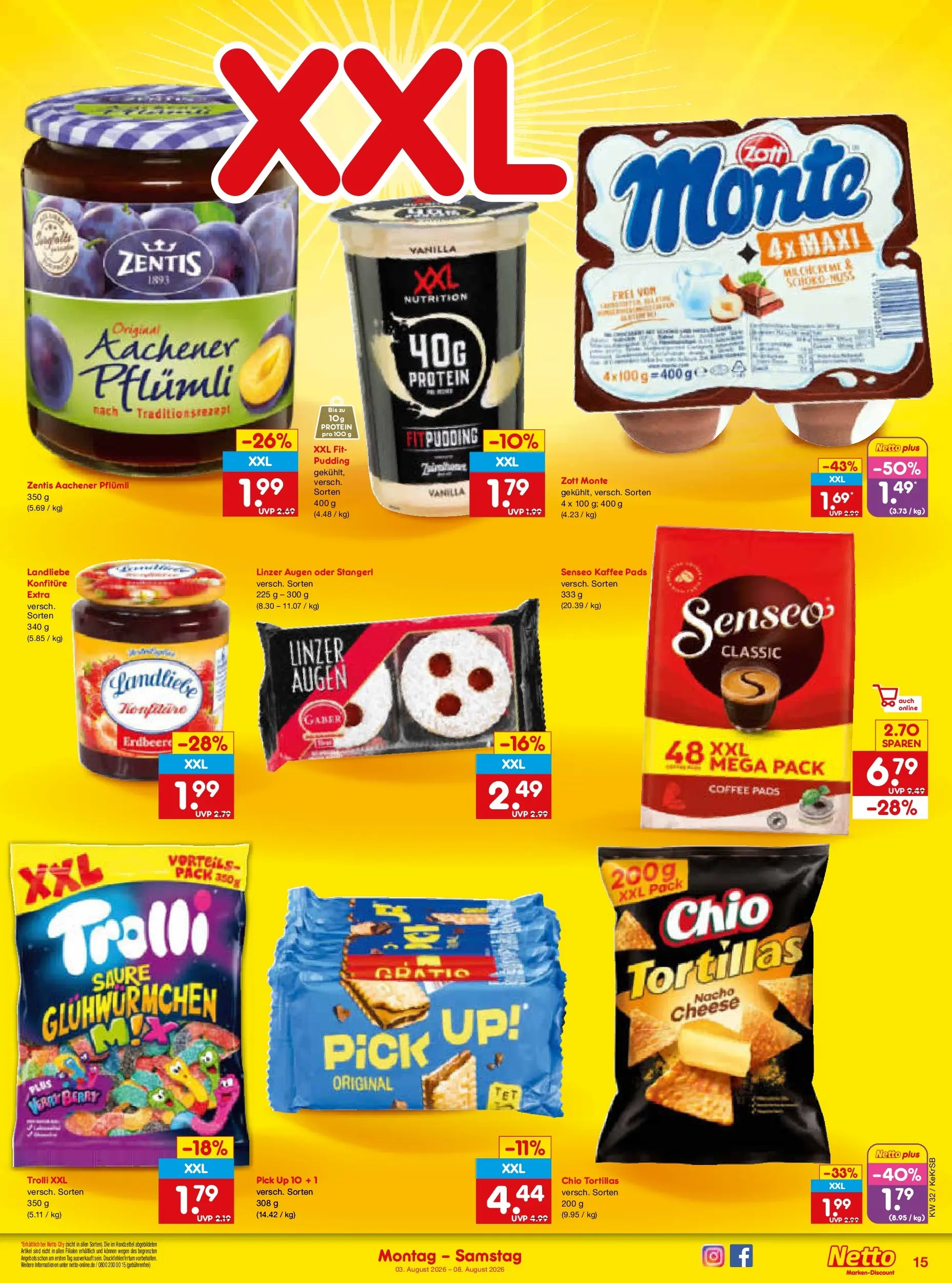 Netto Marken-Discount Prospekt Koblenz (ab 03.08.2026) » Angebote | Seite: 29 | Produkte: Senseo, Kaffee, Pudding, Chio tortillas