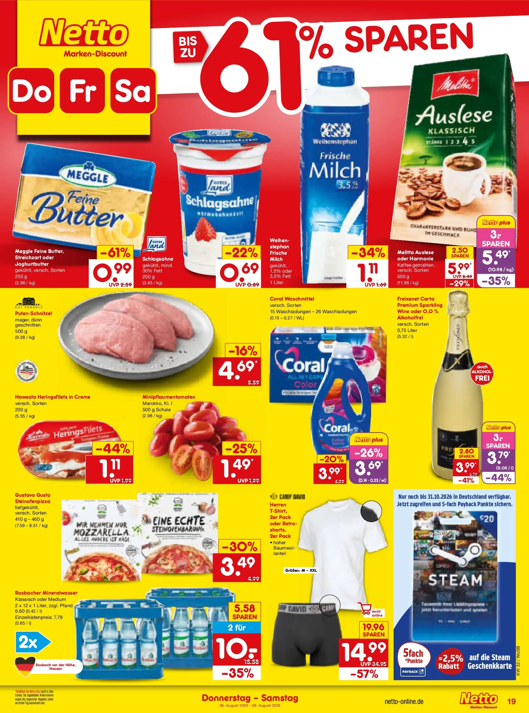 Netto Marken-Discount Prospekt Ludwigshafen-Edigheim (ab 03.08.2026) » Angebote | Seite: 37 | Produkte: Gustavo gusto, Mineralwasser, Creme, Waschmittel
