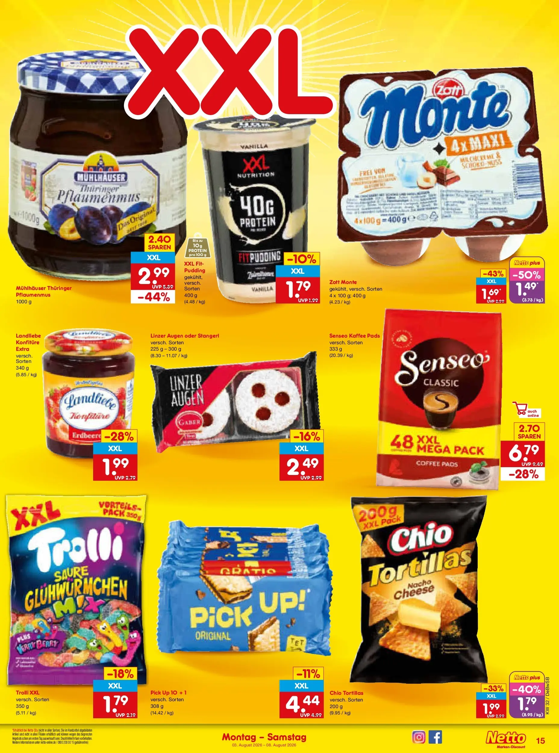 Netto Marken-Discount Prospekt Waiblingen-Bittenfeld (ab 03.08.2026) » Angebote | Seite: 29 | Produkte: Senseo, Kaffee, Pudding, Chio tortillas