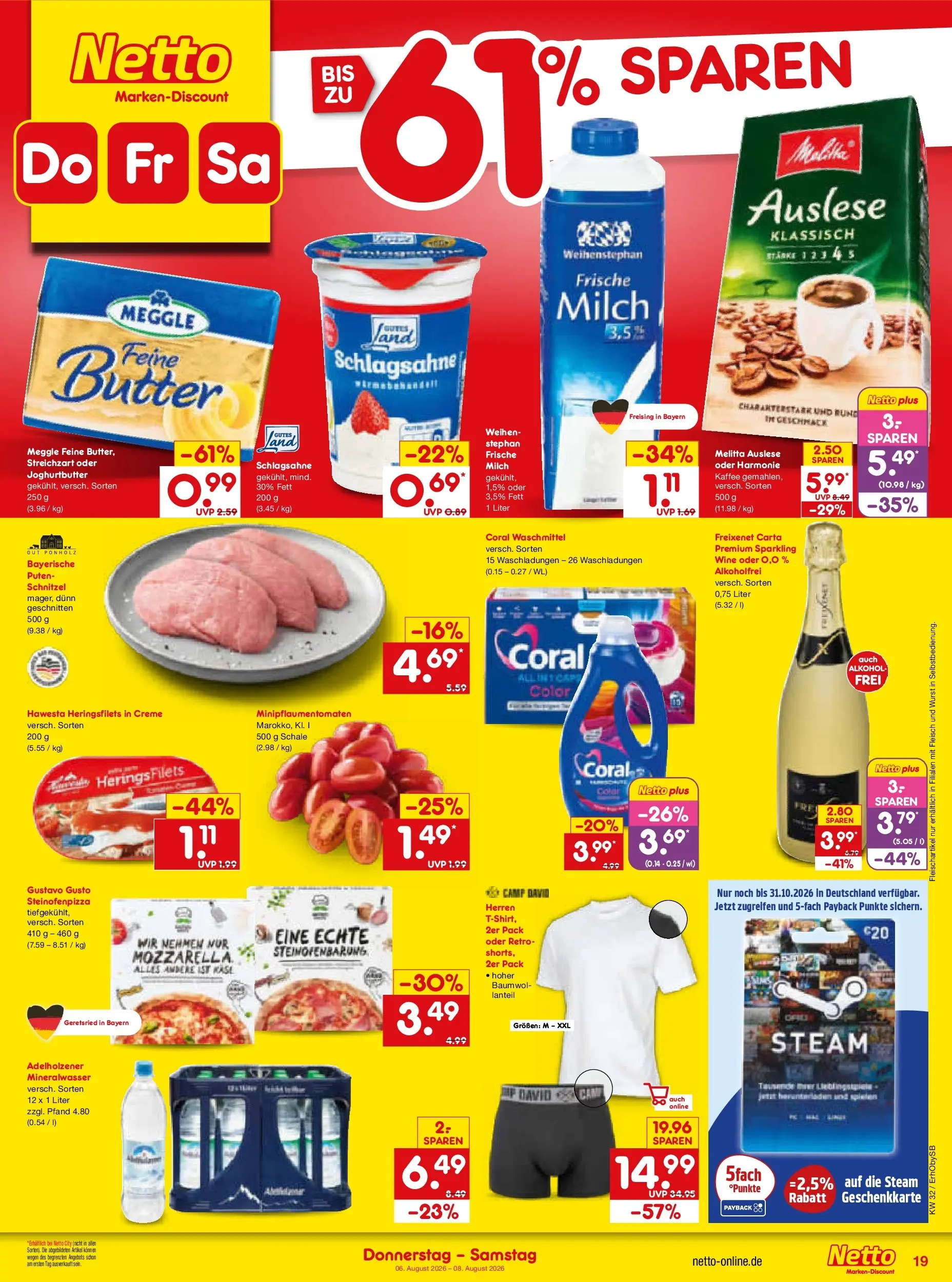 Netto Marken-Discount Prospekt München (ab 03.08.2026) » Angebote | Seite: 37 | Produkte: Melitta, Freixenet, Coral, Adelholzener