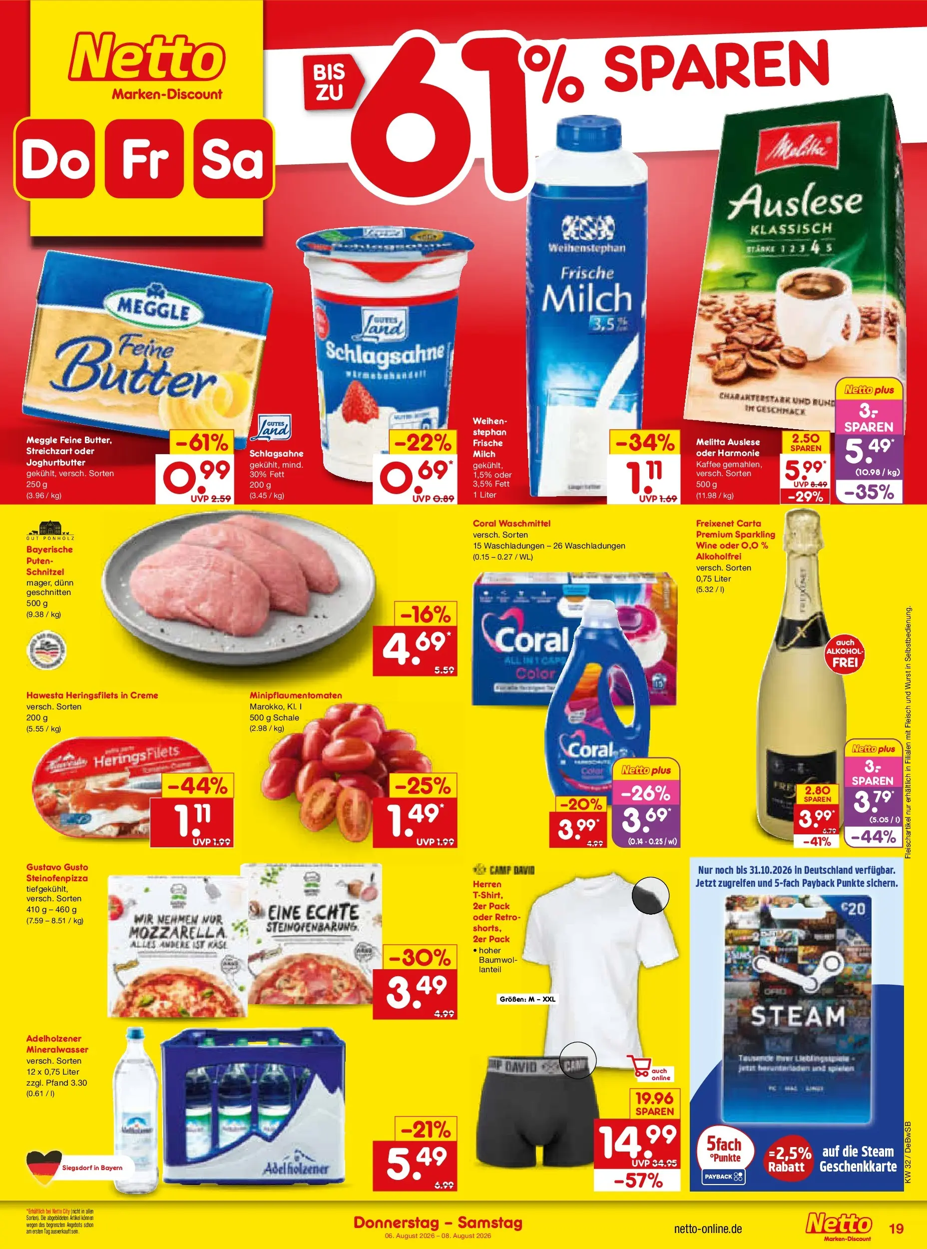Netto Marken-Discount Prospekt Waiblingen-Bittenfeld (ab 03.08.2026) » Angebote | Seite: 37 | Produkte: Gustavo gusto, Melitta, Kaffee, Schnitzel