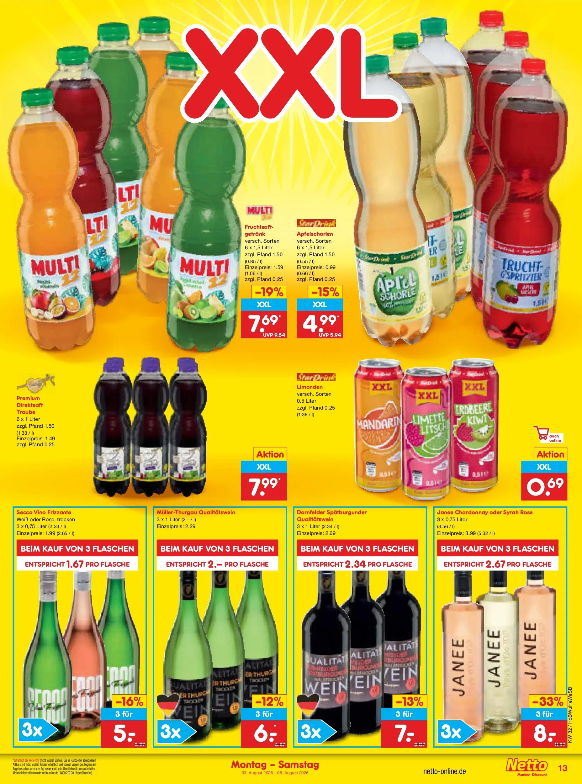 Netto Marken-Discount Prospekt Bielefeld (ab 03.08.2026) » Angebote | Seite: 27 | Produkte: Limette, Kiwi, Fruchtsaft