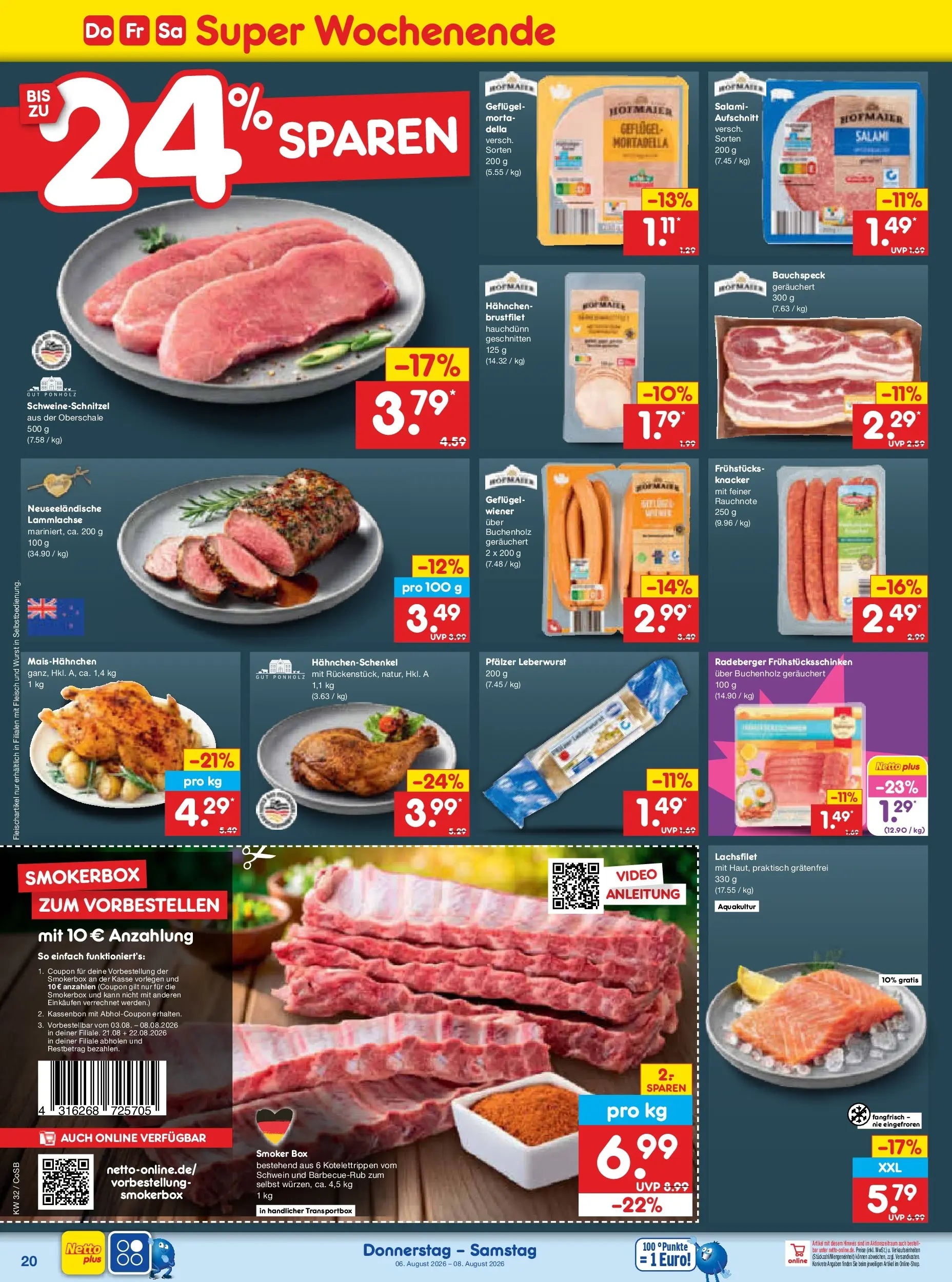 Netto Marken-Discount Prospekt Leipzig (ab 03.08.2026) » Angebote | Seite: 38 | Produkte: Hahnchen, Wurst, Salami, Fleisch