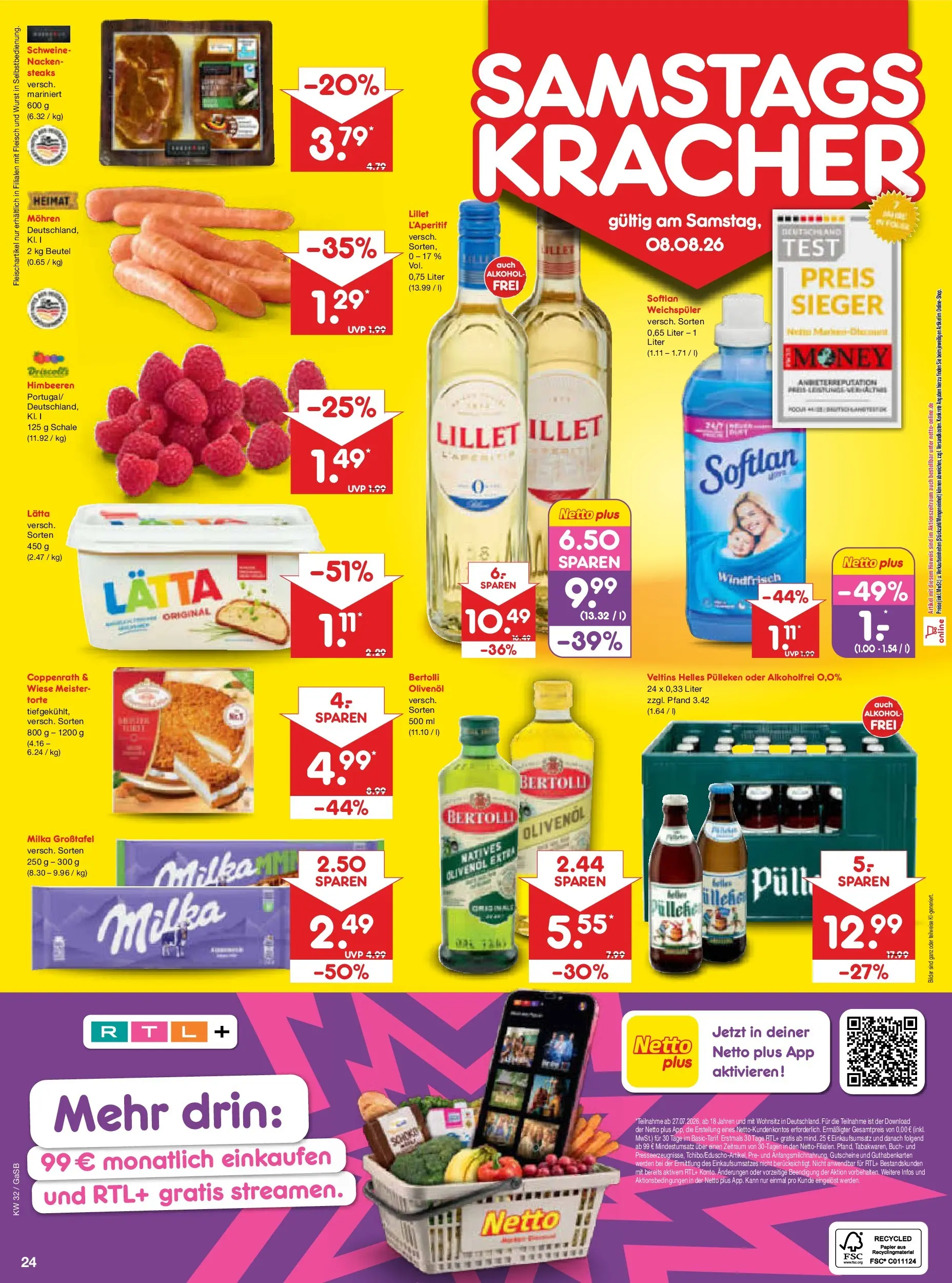 Netto Marken-Discount Prospekt Oldenburg (ab 03.08.2026) » Angebote | Seite: 42 | Produkte: Helles pulleken, Olivenol, Mohren, Veltins
