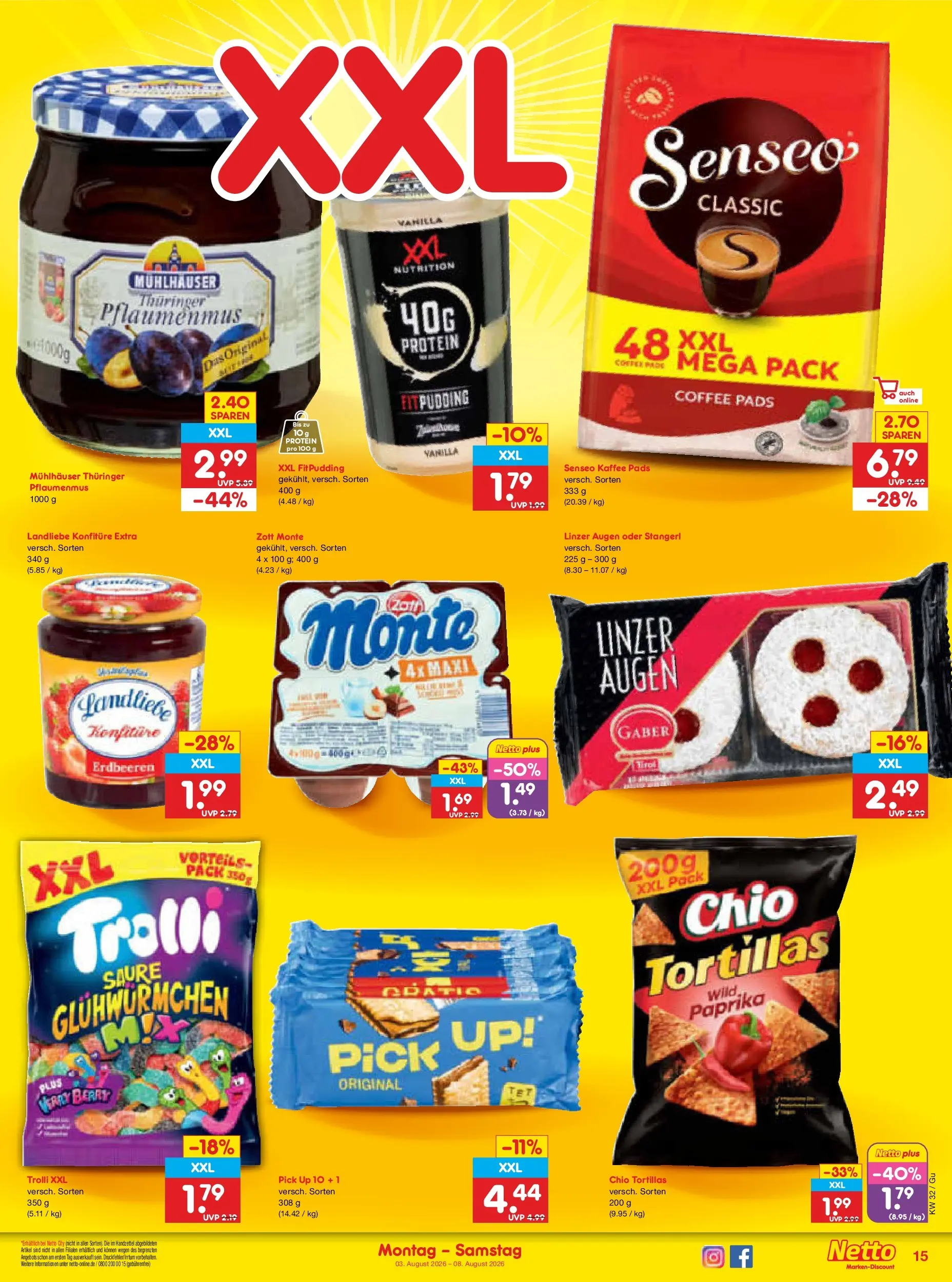 Netto Marken-Discount Prospekt Machern (ab 03.08.2026) » Angebote | Seite: 29 | Produkte: Senseo, Kaffee, Chio tortillas, Erdbeeren