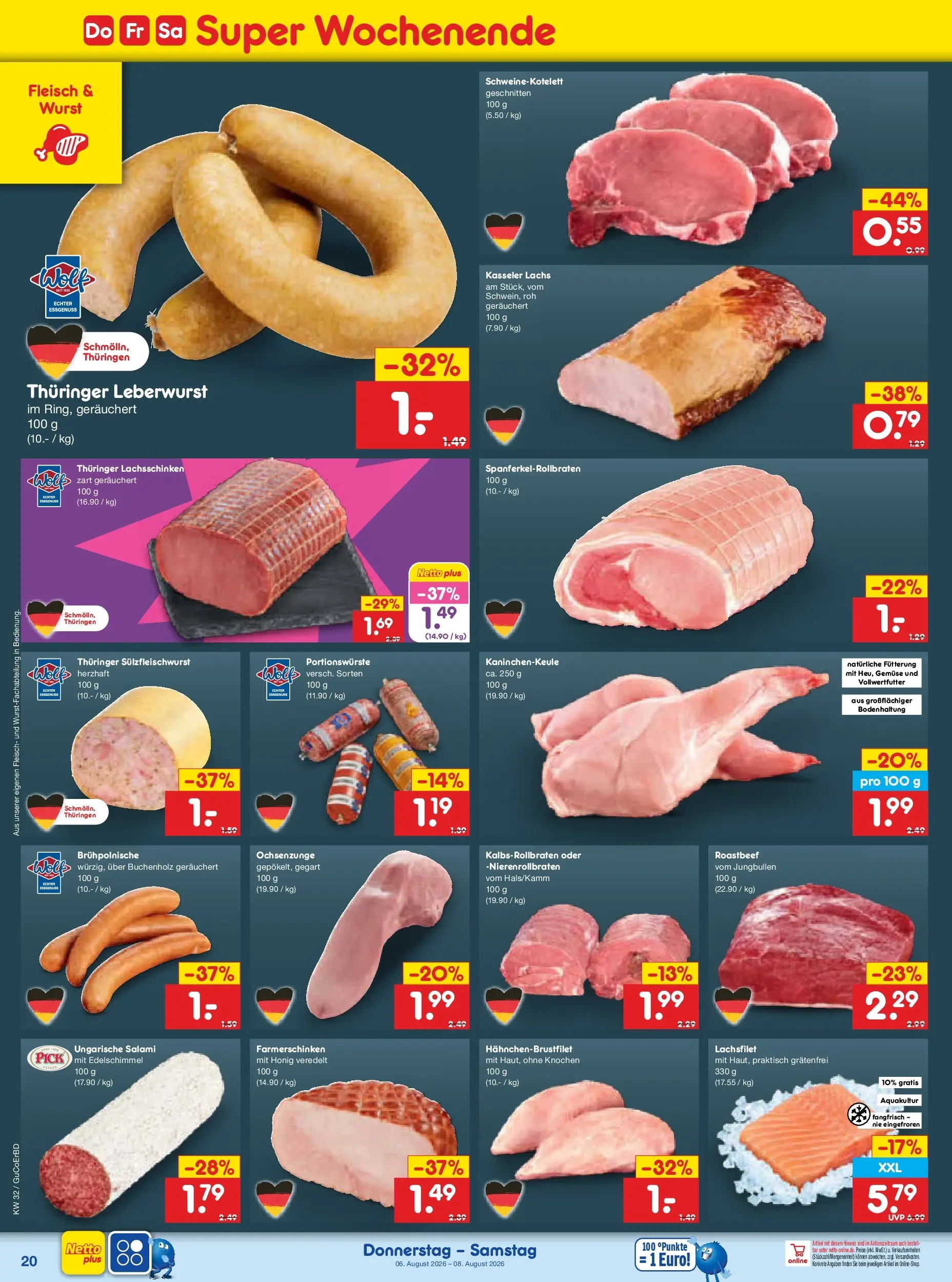 Netto Marken-Discount Prospekt Augustusburg (ab 03.08.2026) » Angebote | Seite: 38 | Produkte: Roastbeef, Gemüse, Wurst, Fleisch