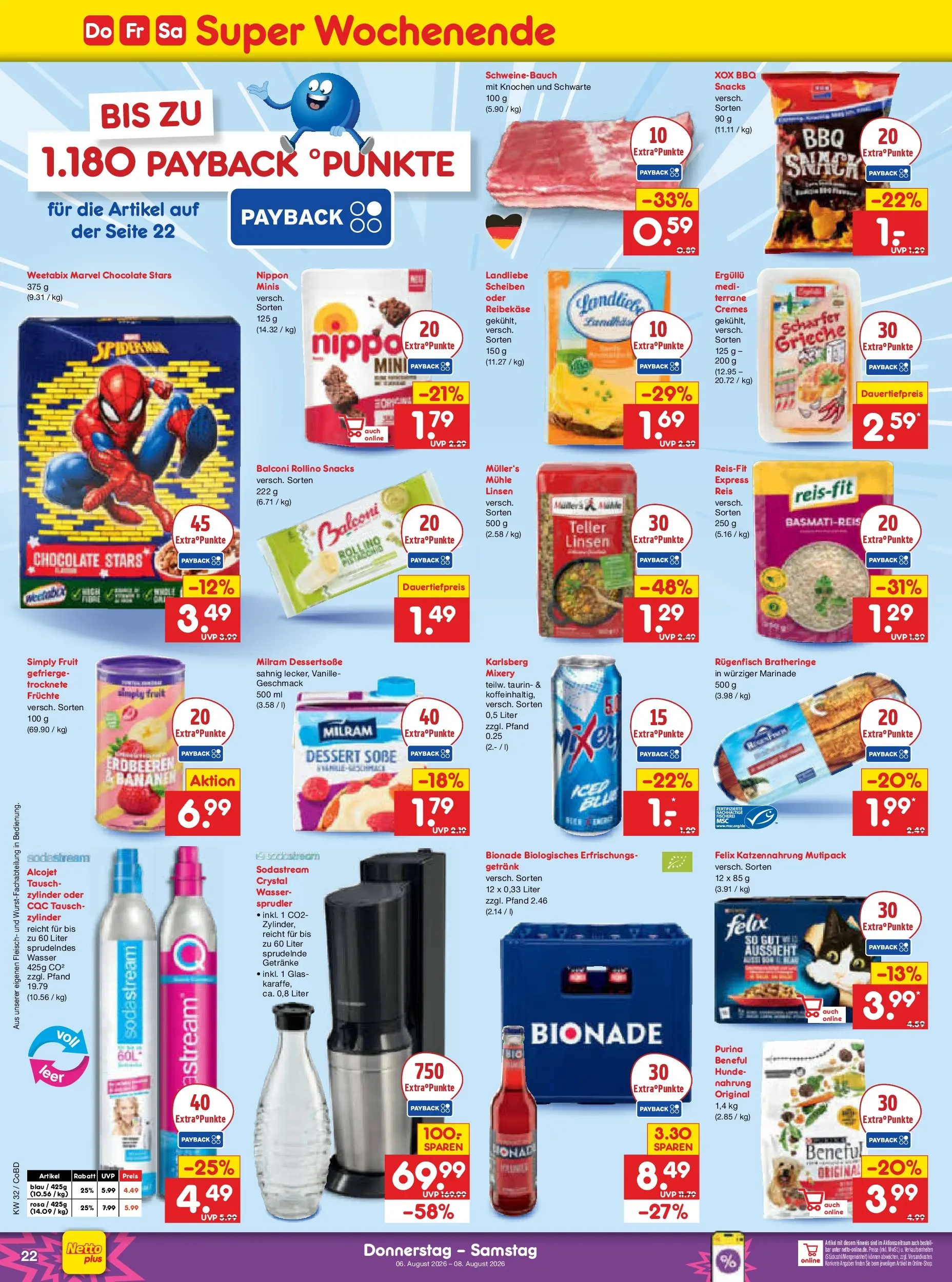 Netto Marken-Discount Prospekt Delitzsch (ab 03.08.2026) » Angebote | Seite: 40 | Produkte: Bionade, Wasser, Milram, Reis