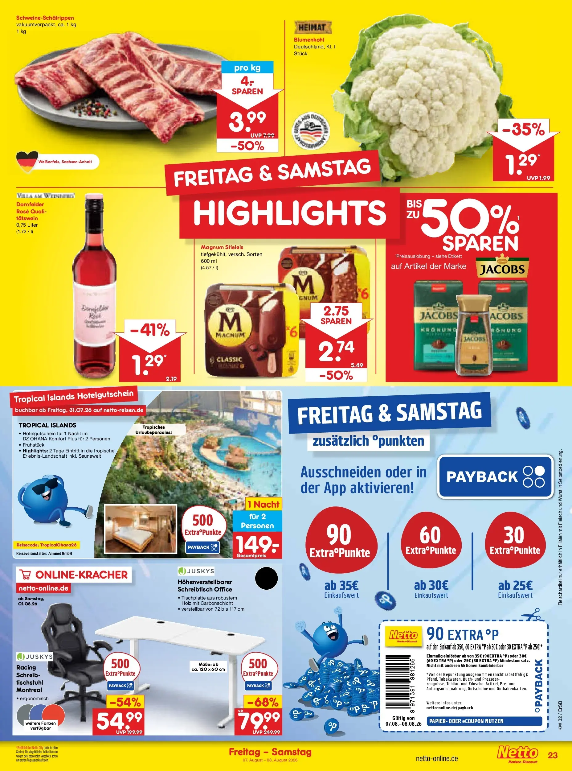 Netto Marken-Discount Prospekt Naumburg (ab 03.08.2026) » Angebote | Seite: 41 | Produkte: Wurst, Blumenkohl, Fleisch, Eduscho