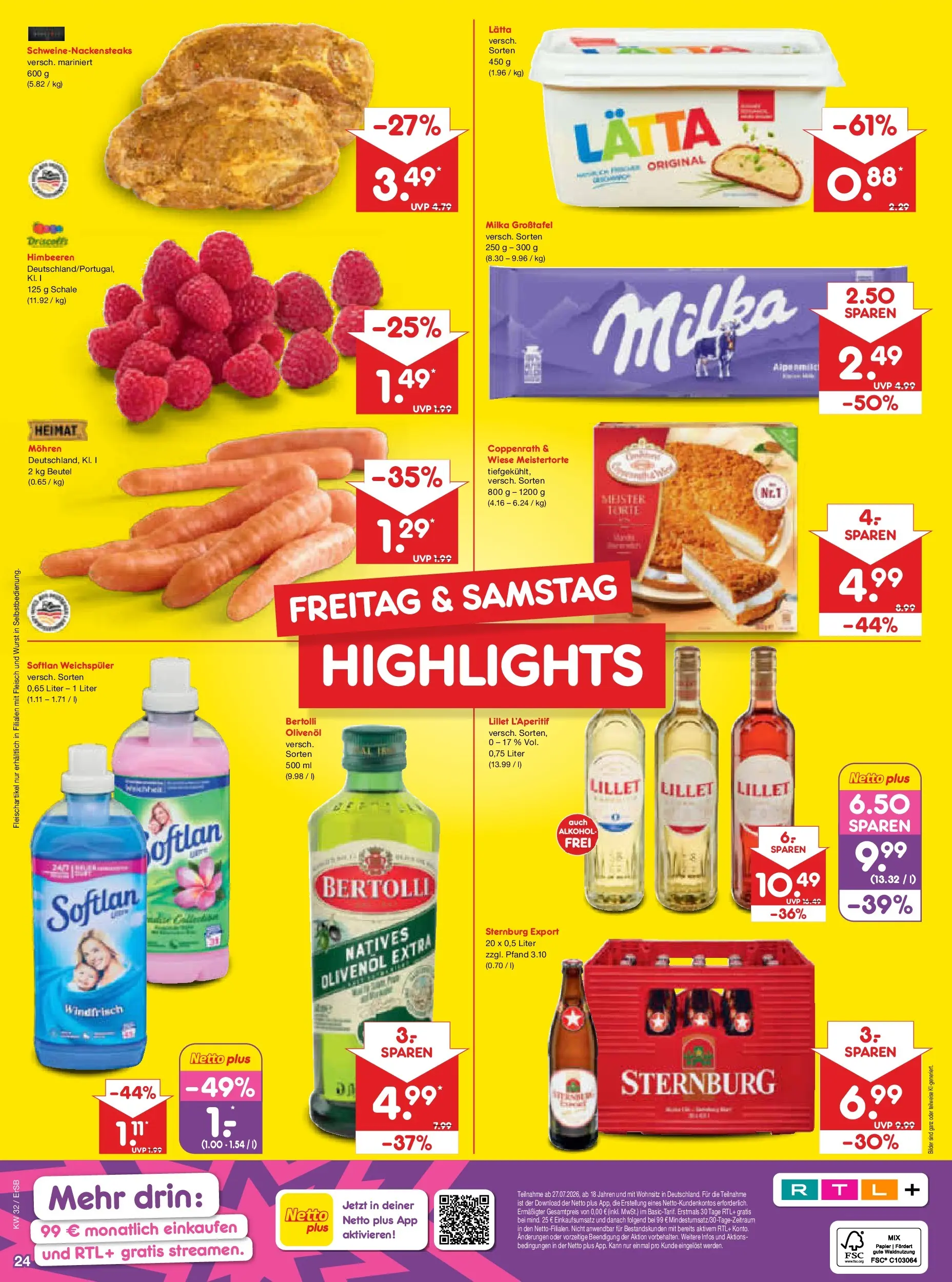 Netto Marken-Discount Prospekt Naumburg (ab 03.08.2026) » Angebote | Seite: 42 | Produkte: Milka, Mohren, Bilder, Weichspüler