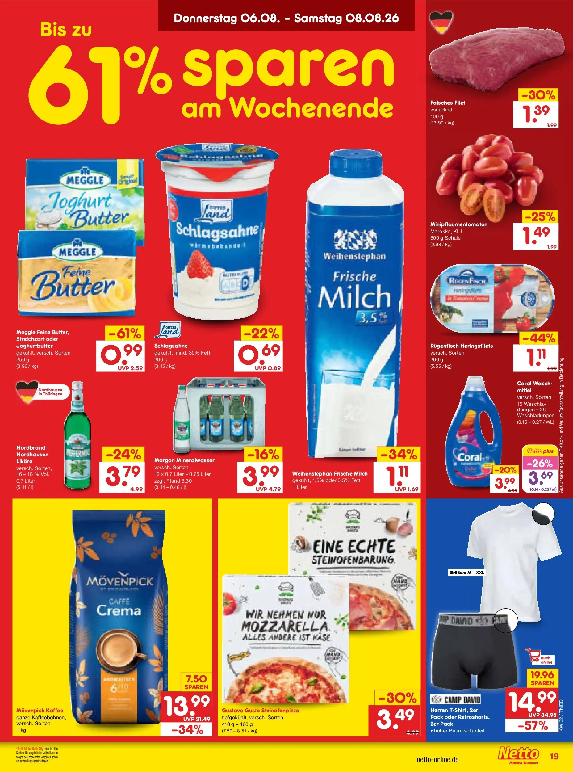 Netto Marken-Discount Prospekt Thiendorf (ab 03.08.2026) » Angebote | Seite: 37 | Produkte: Milch, Käse, Kaffee, Movenpick kaffee