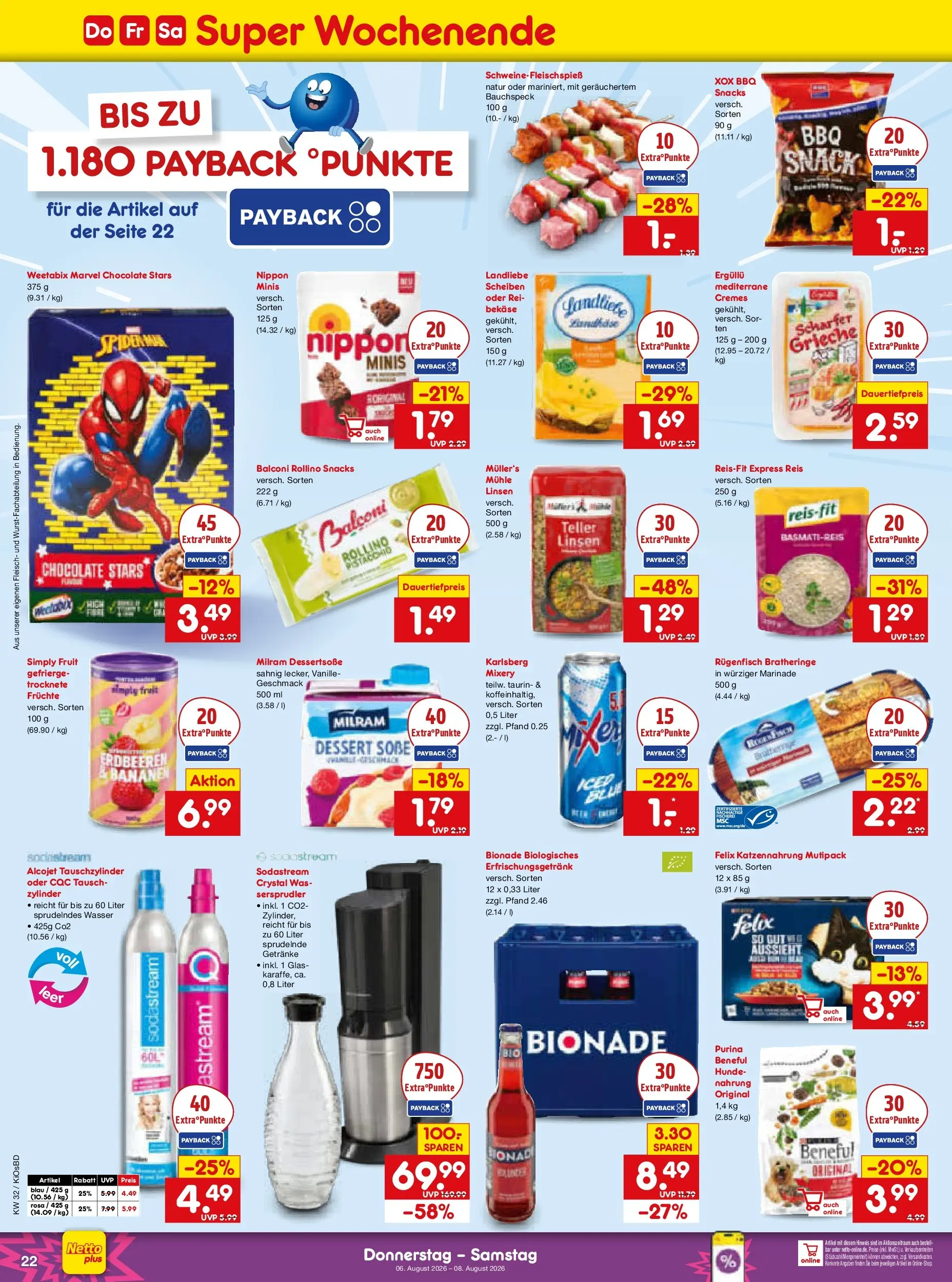 Netto Marken-Discount Prospekt Mistelbach (ab 03.08.2026) » Angebote | Seite: 40 | Produkte: Basmatireis, Bionade, Mixery, Sodastream