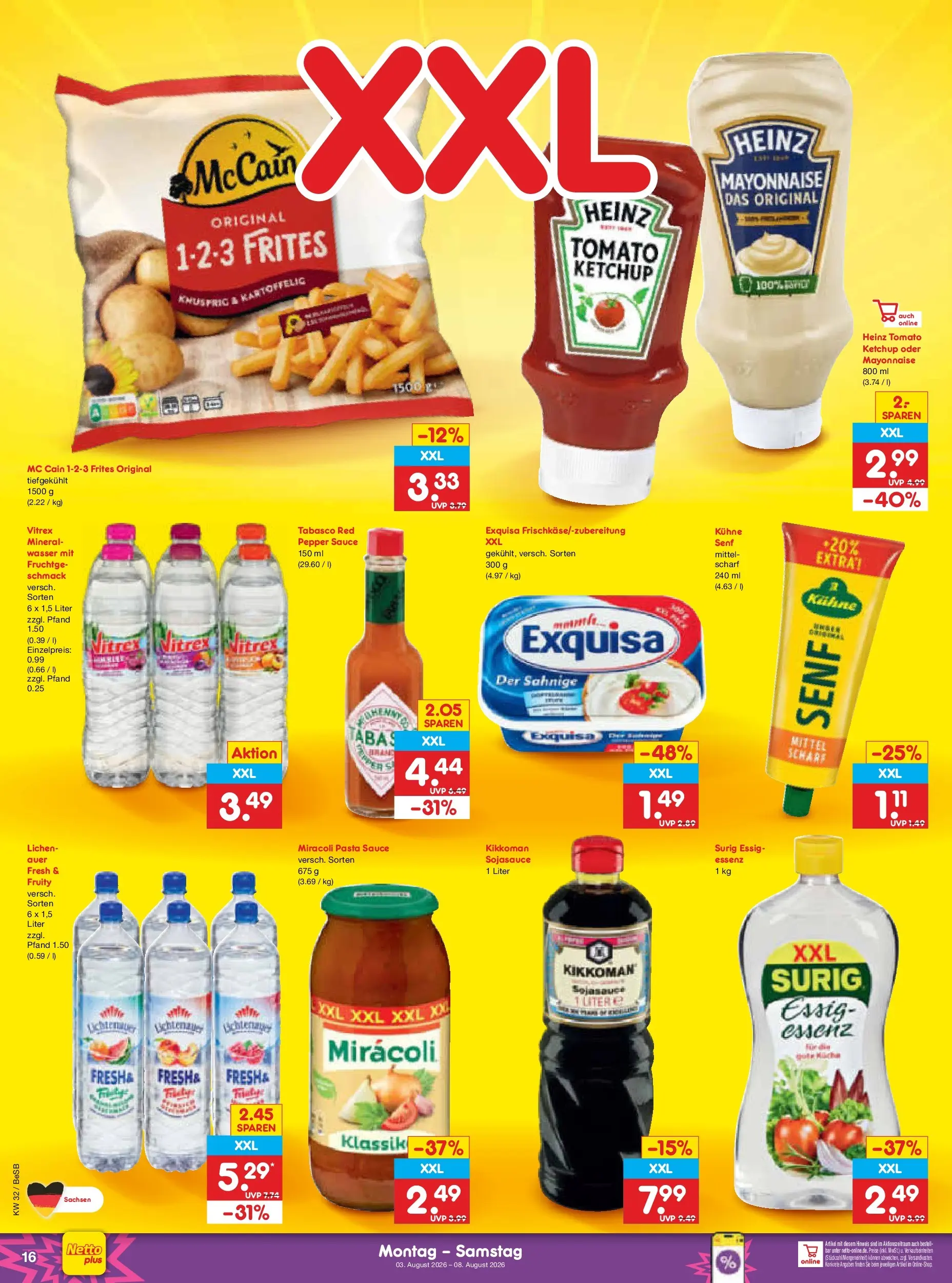 Netto Marken-Discount Prospekt Berlin-Prenzlauer Berg (ab 03.08.2026) » Angebote | Seite: 32 | Produkte: McCain, Exquisa, Mayonnaise, Ketchup