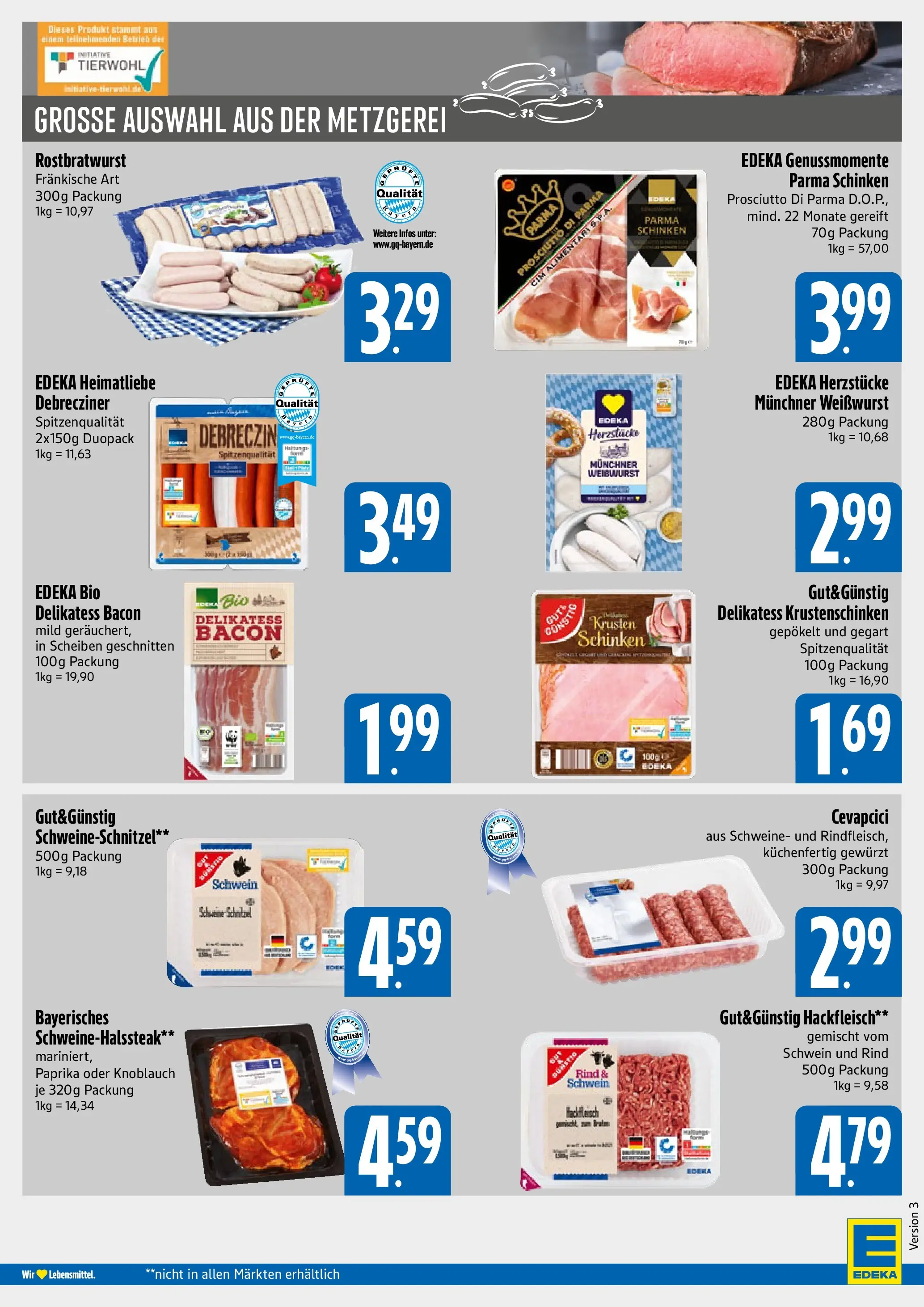 Angebote - E xpress: Wochenangebote (ab 03.08.2026) zum Blättern | Seite: 4 | Produkte: Weißwurst, Schnitzel, Schinken, Hackfleisch