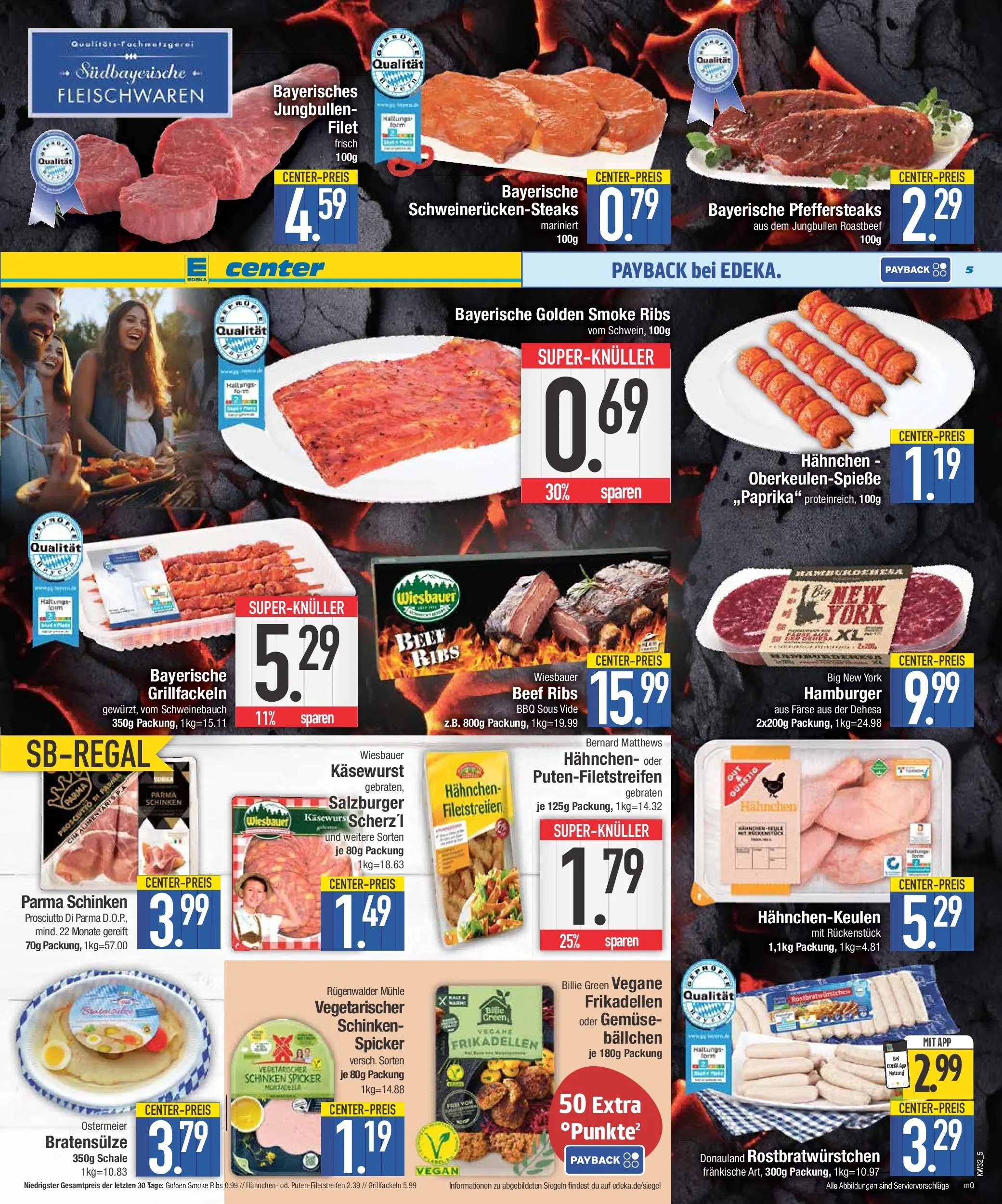 E center Prospekt Bad Reichenhall (ab 03.08.2026) zum Blättern | Seite: 5 | Produkte: Mühle, Hahnchen, Roastbeef, Gemüse