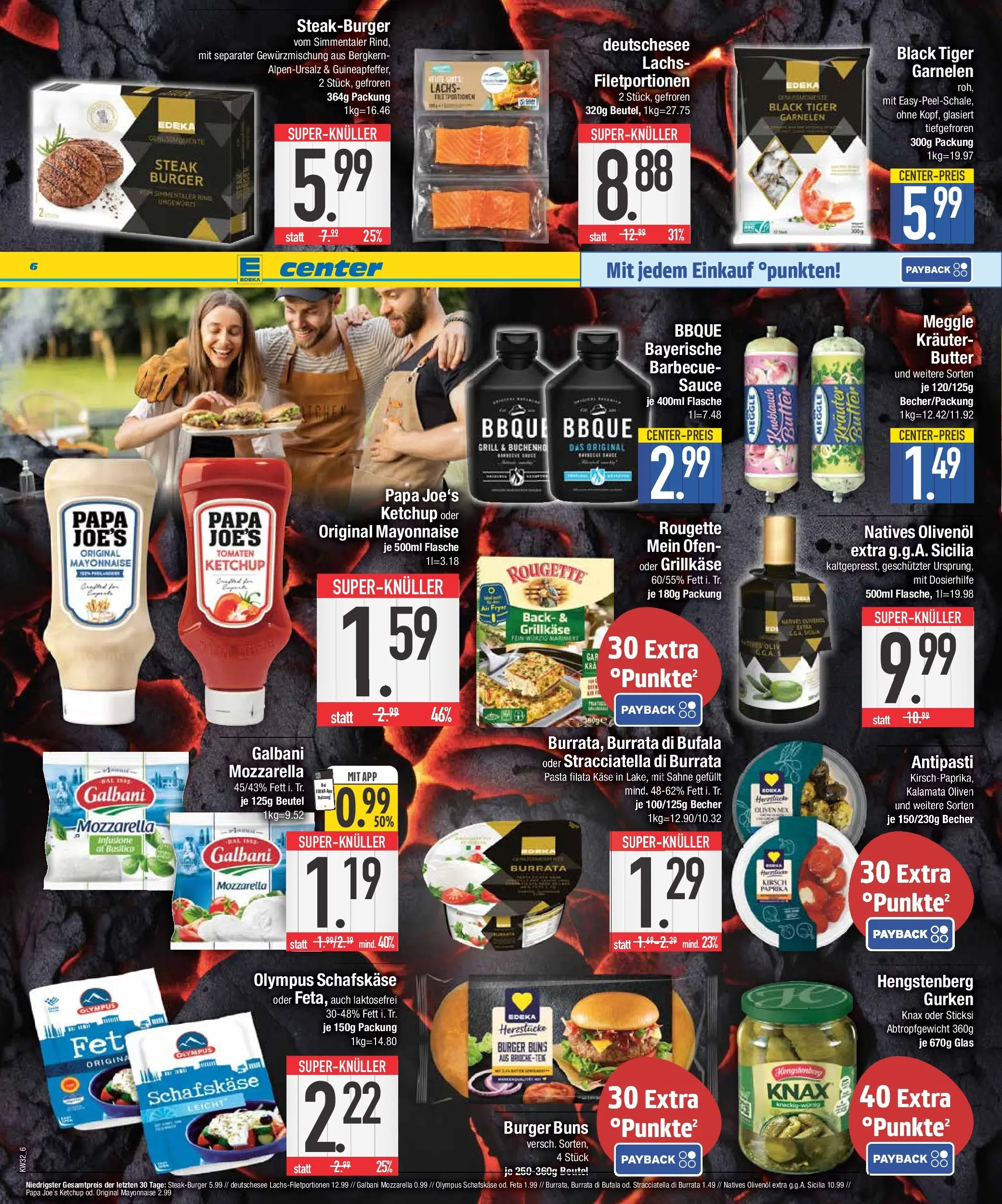 E center Prospekt Bad Reichenhall (ab 03.08.2026) zum Blättern | Seite: 6 | Produkte: Grill, Käse, Pasta, Sahne