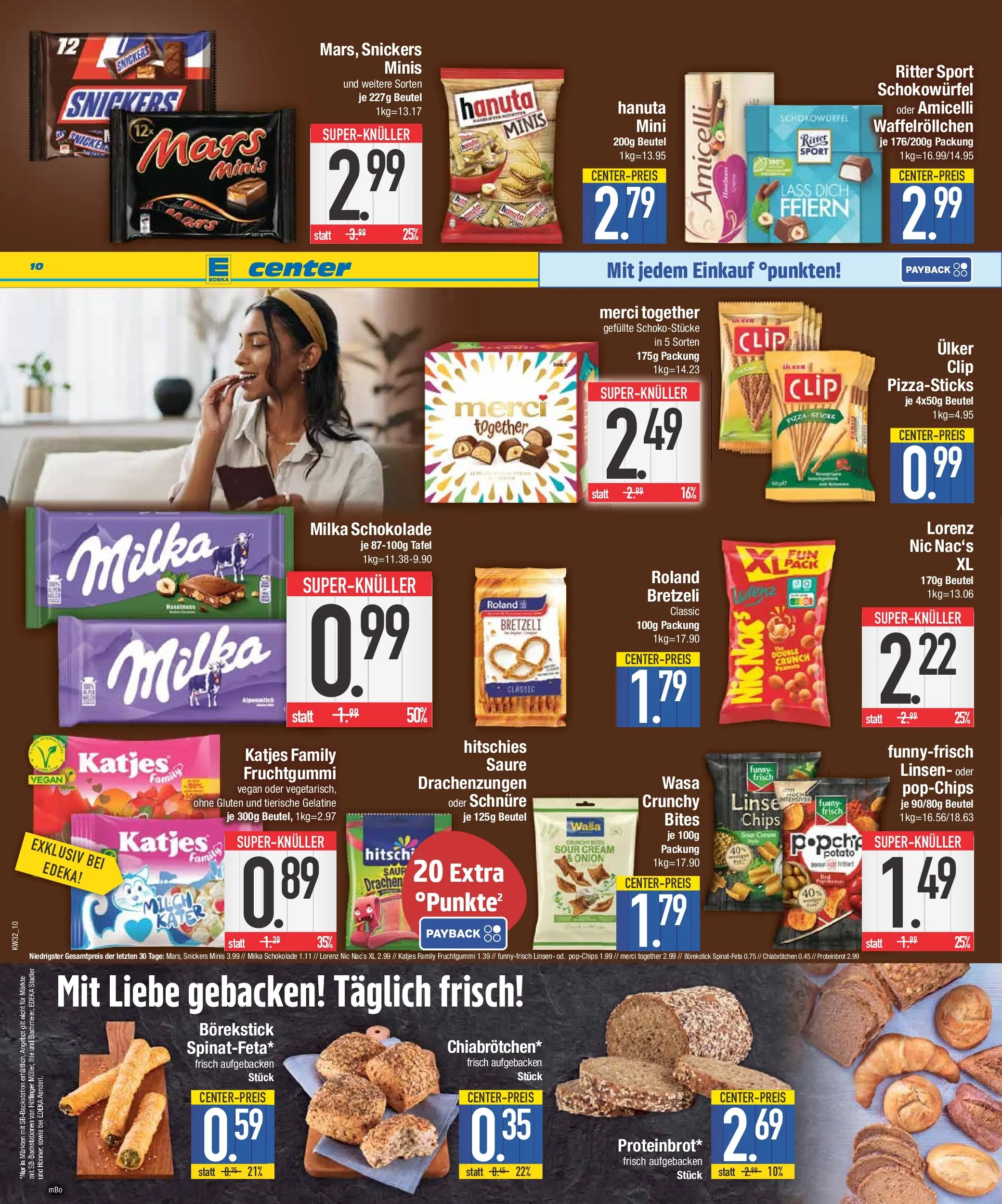 E center Prospekt Bad Reichenhall (ab 03.08.2026) zum Blättern | Seite: 10 | Produkte: Schokolade, Ritter sport, Milka, Chips