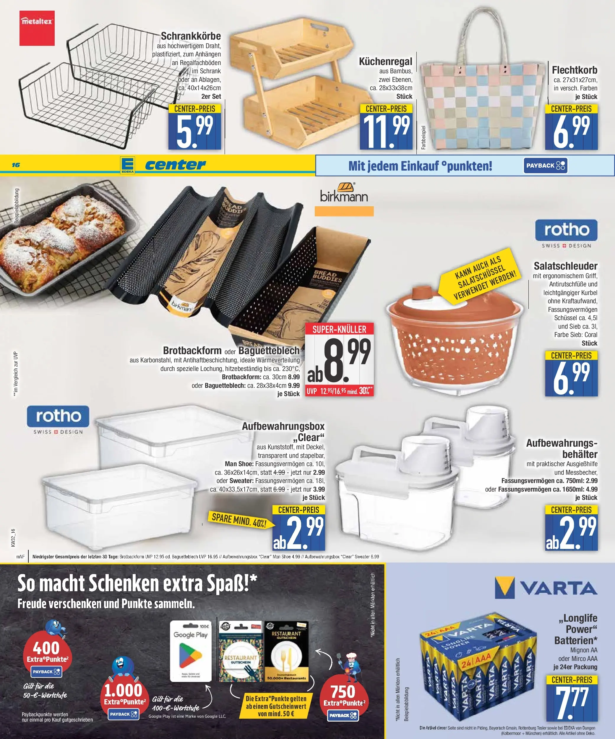 E center Prospekt Bad Reichenhall (ab 03.08.2026) zum Blättern | Seite: 16 | Produkte: Coral, Schrank