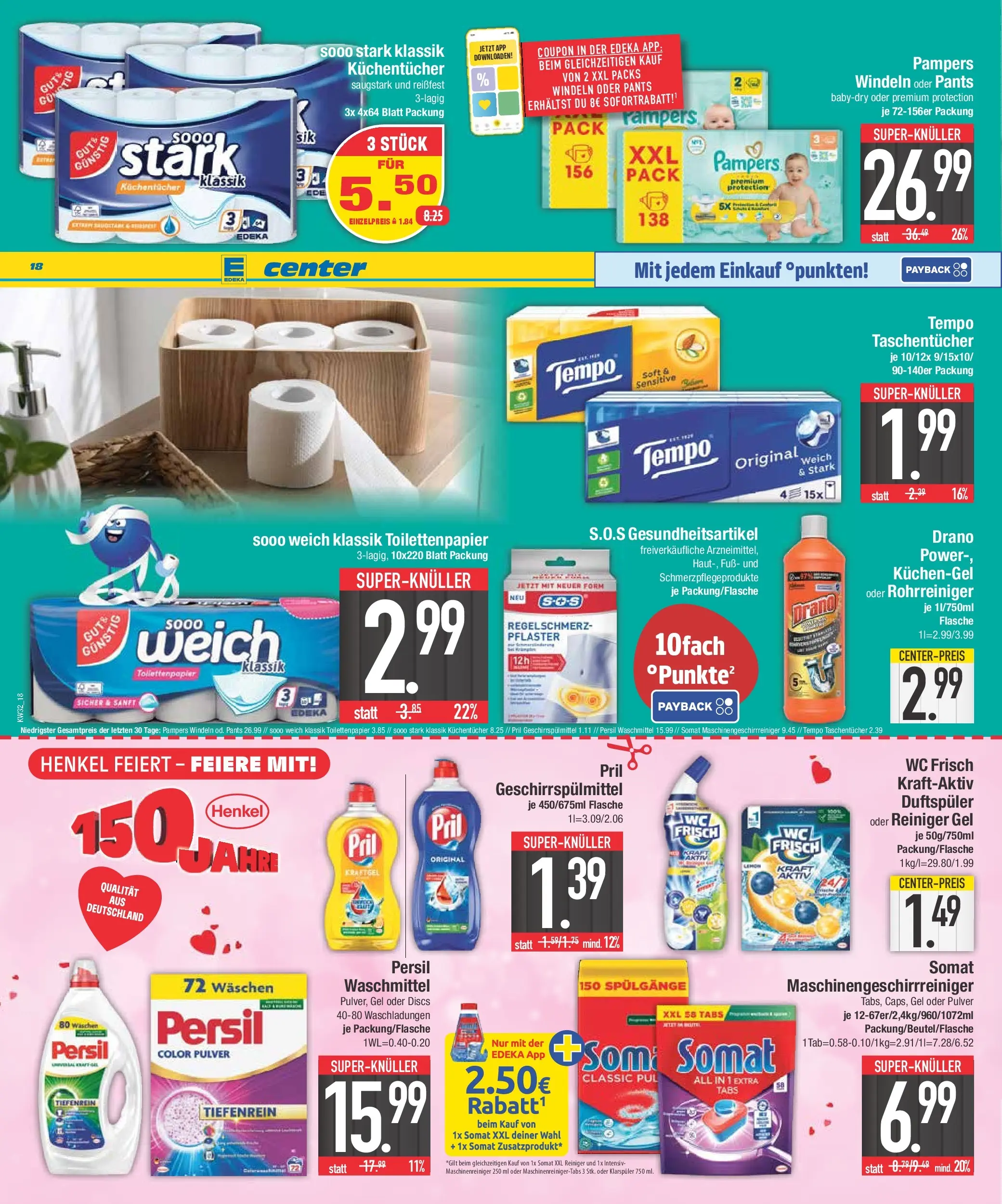 E center Prospekt Bad Reichenhall (ab 03.08.2026) zum Blättern | Seite: 20 | Produkte: Wc frisch, Pril, Persil, Toilettenpapier