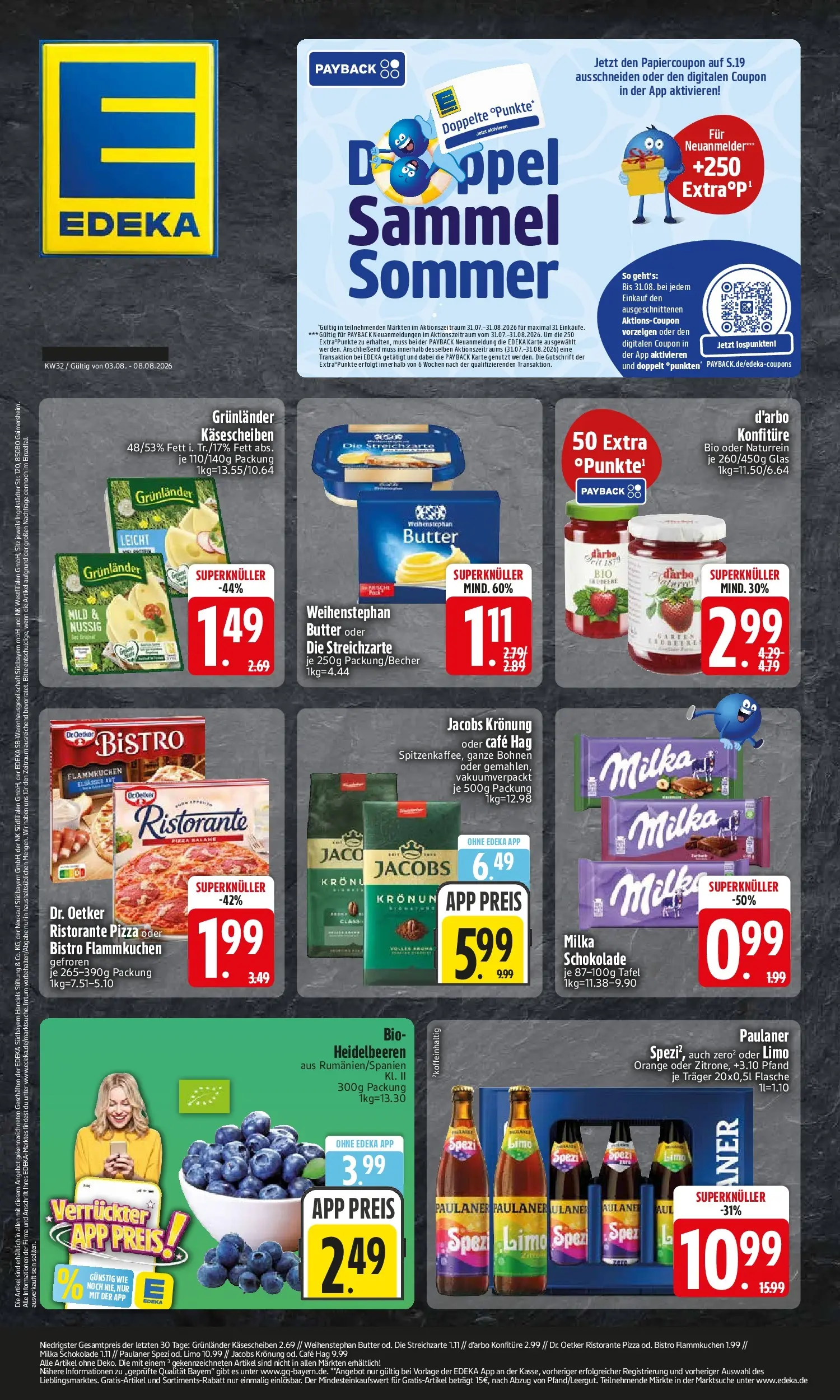 Edeka Prospekt Wackersdorf (ab 03.08.2026) » Angebote Online | Seite: 1 | Produkte: Ristorante, Butter, Paulaner spezi, Pizza