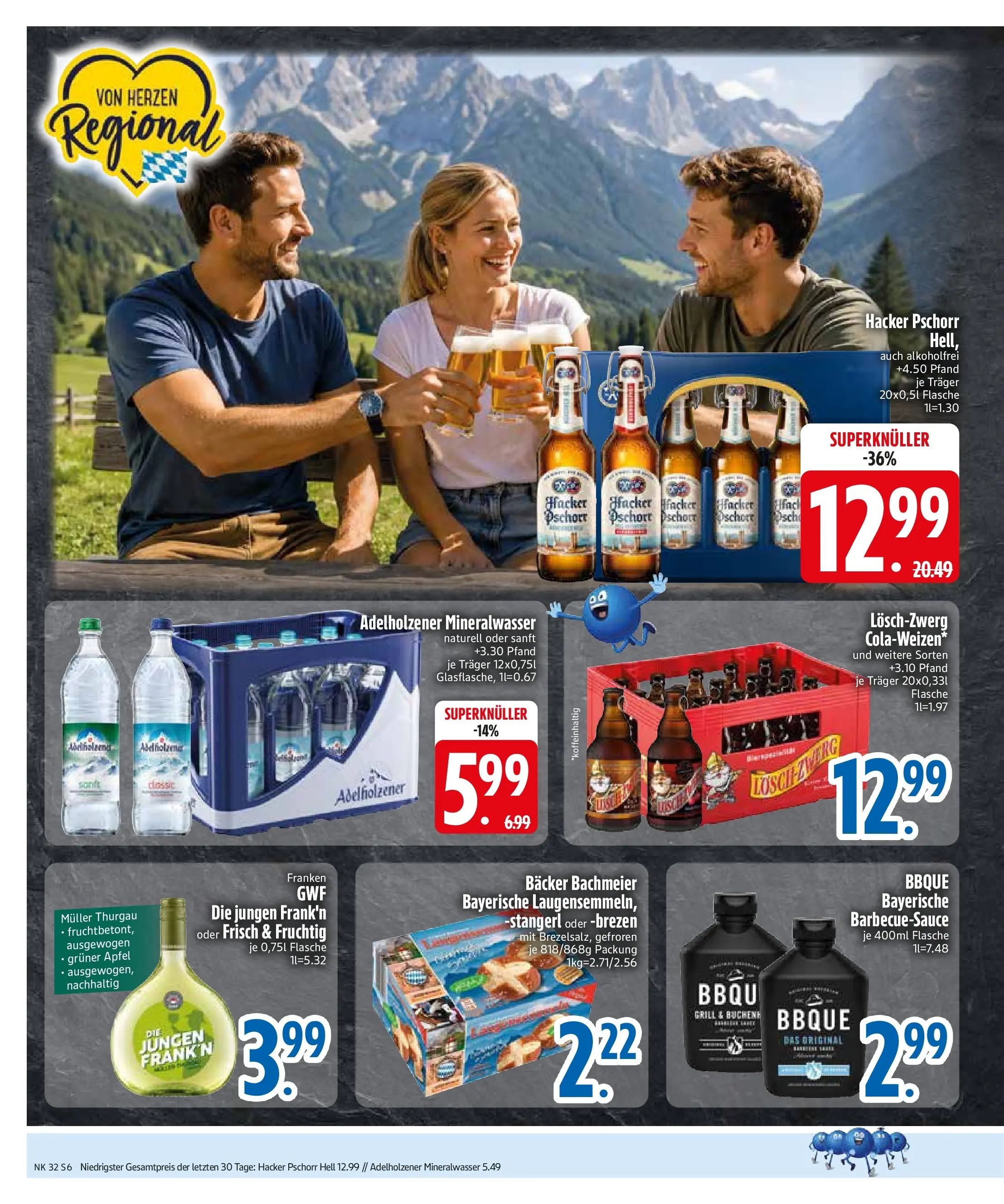 Edeka Prospekt Wackersdorf (ab 03.08.2026) » Angebote Online | Seite: 8 | Produkte: Grill, Adelholzener, Äpfel, Mineralwasser