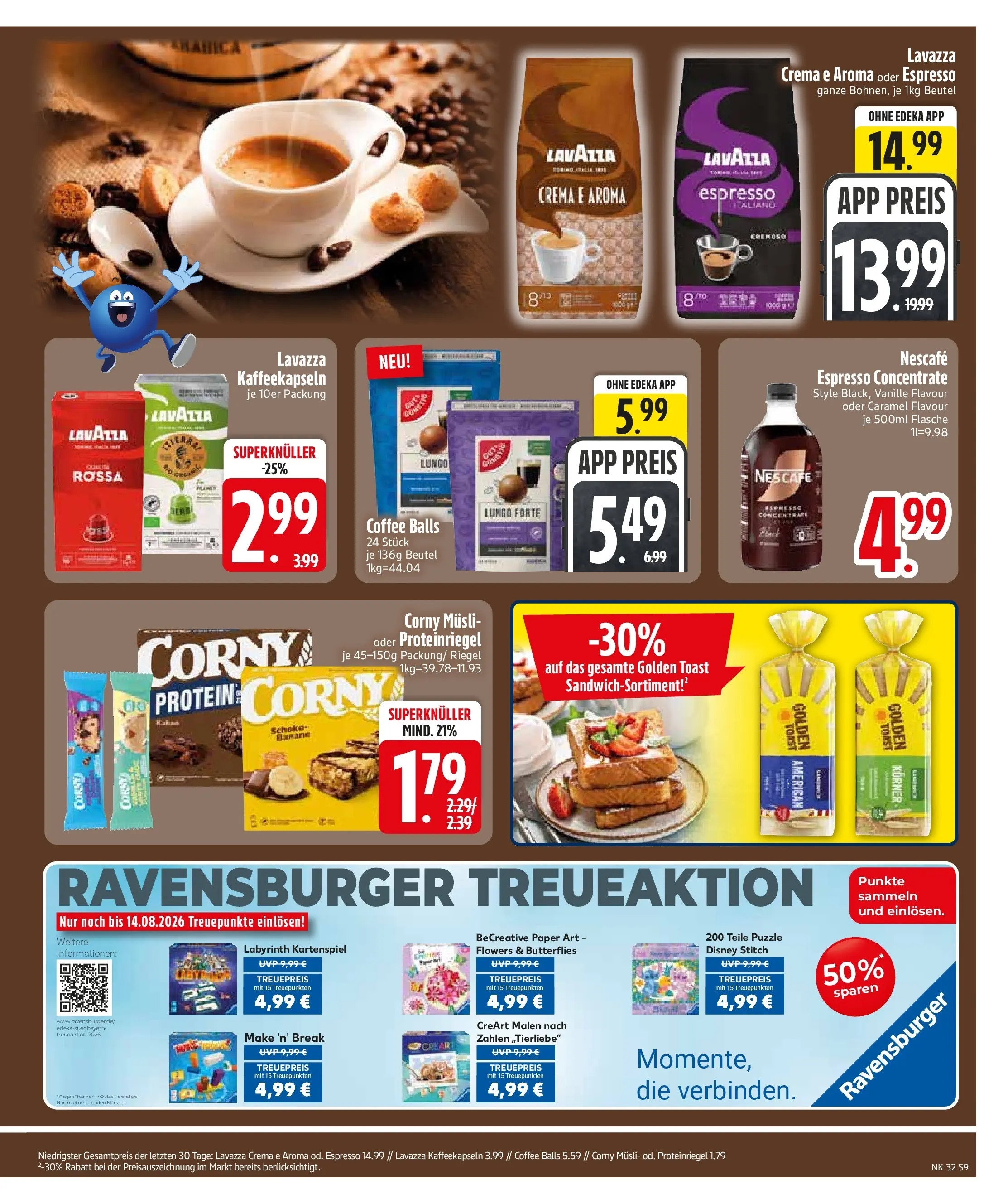 Edeka Prospekt Wackersdorf (ab 03.08.2026) » Angebote Online | Seite: 11 | Produkte: Musli, Lavazza, Nescafe, Toast
