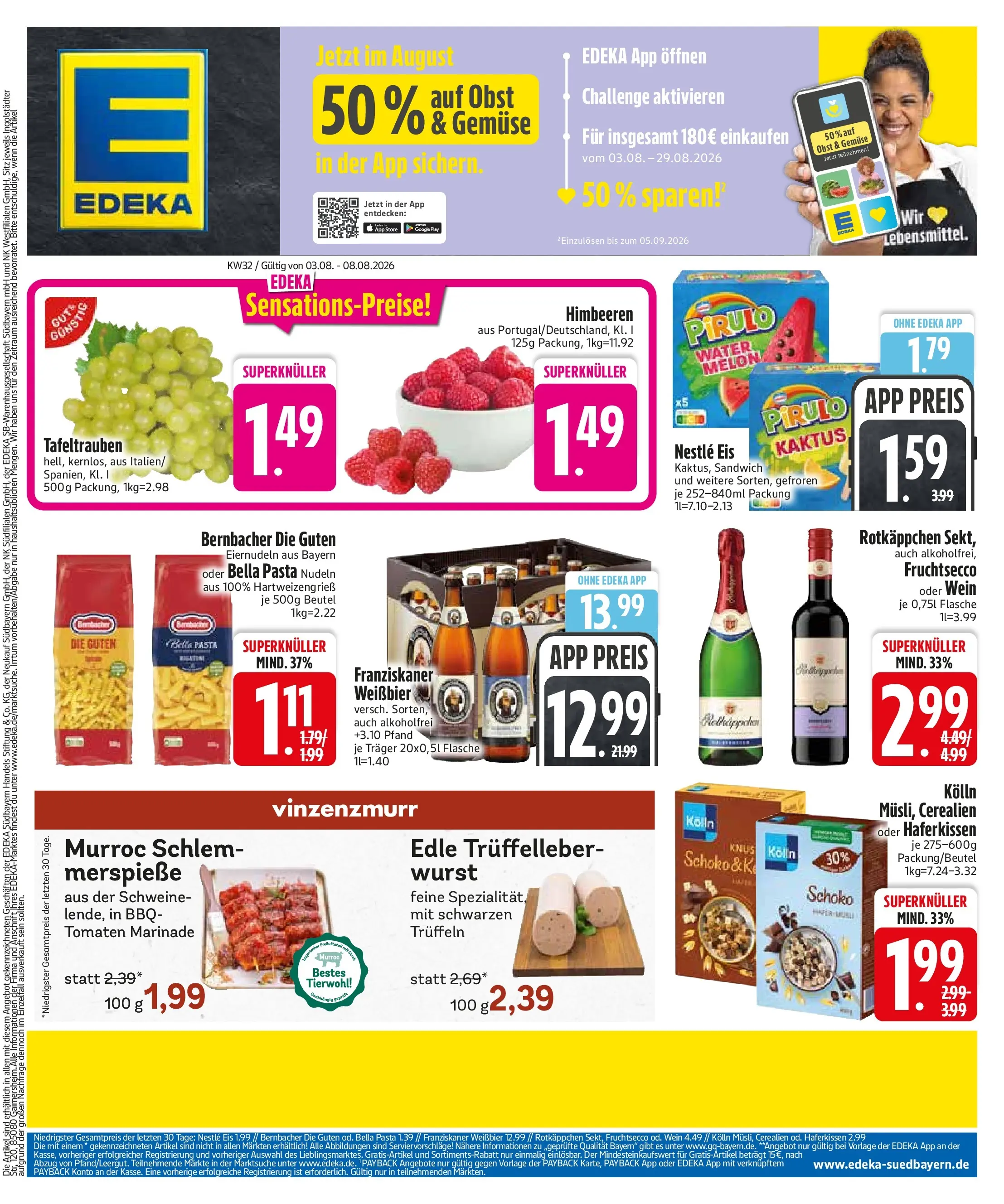 Edeka Prospekt Feldkirchen (ab 03.08.2026) » Angebote Online | Seite: 3 | Produkte: Franziskaner, Gemüse, Wurst, Nudeln