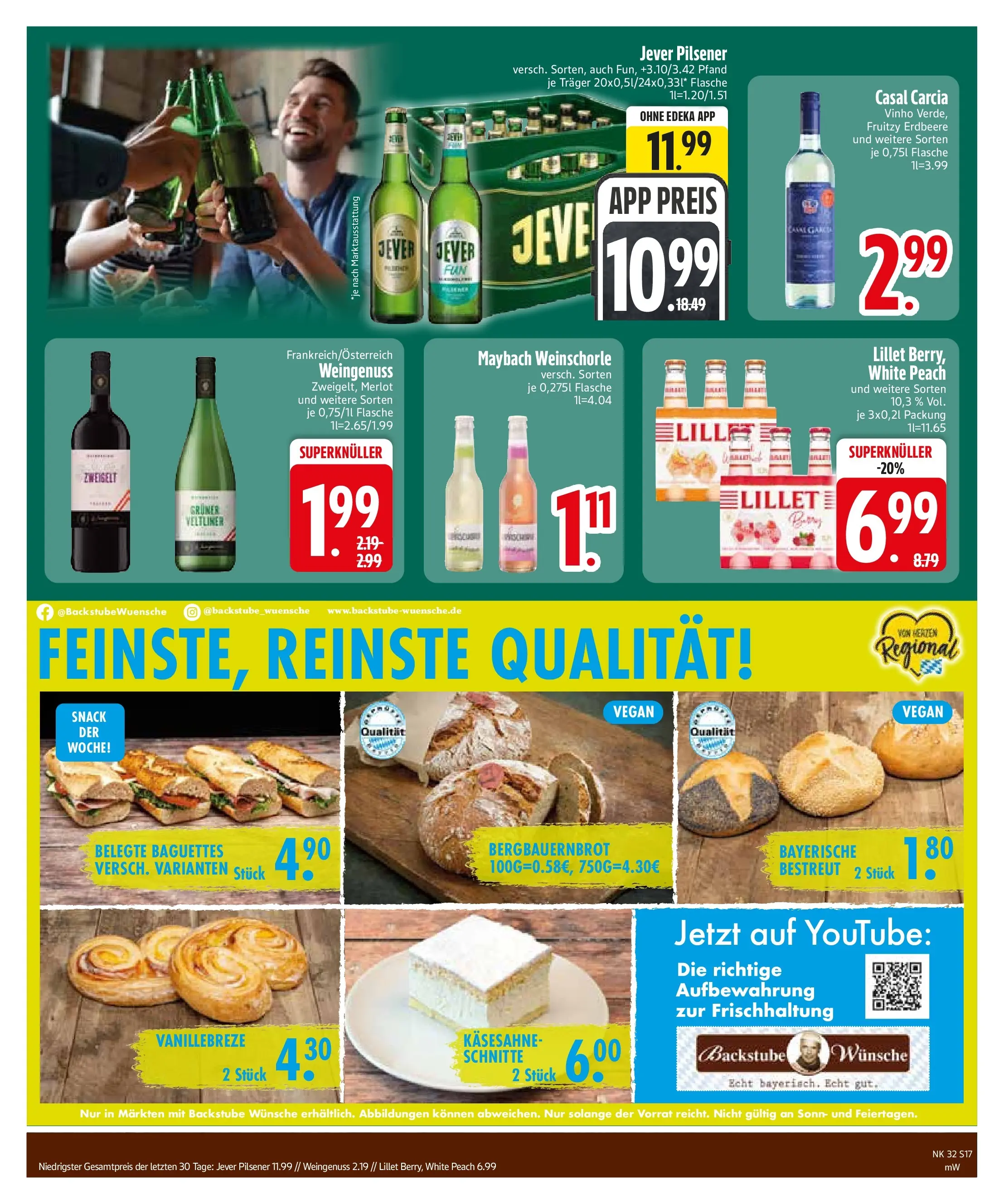Edeka Prospekt Wackersdorf (ab 03.08.2026) » Angebote Online | Seite: 19 | Produkte: Merlot, Lillet, Weinschorle, Jever
