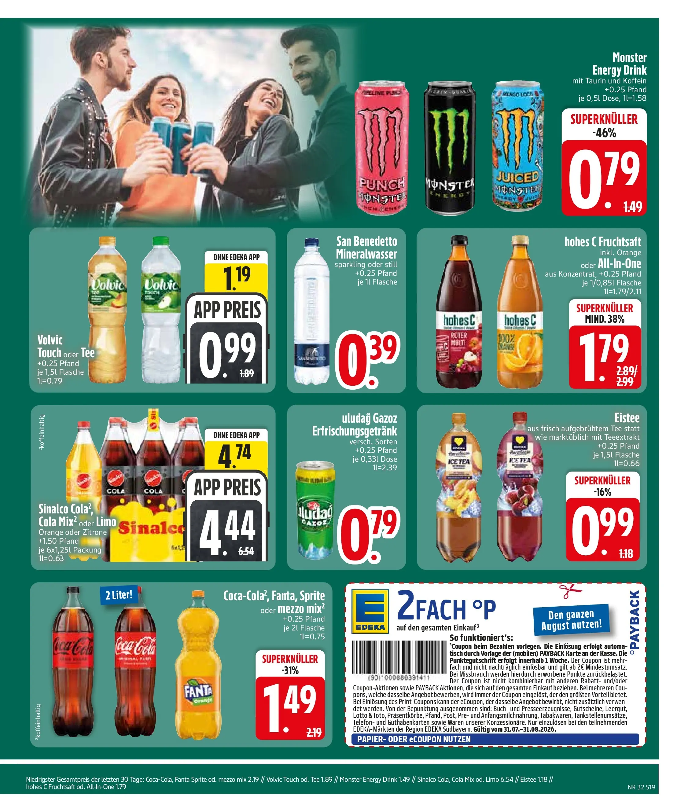 Edeka Prospekt Wackersdorf (ab 03.08.2026) » Angebote Online | Seite: 21 | Produkte: Sinalco, Volvic touch, Monster, Fruchtsaft