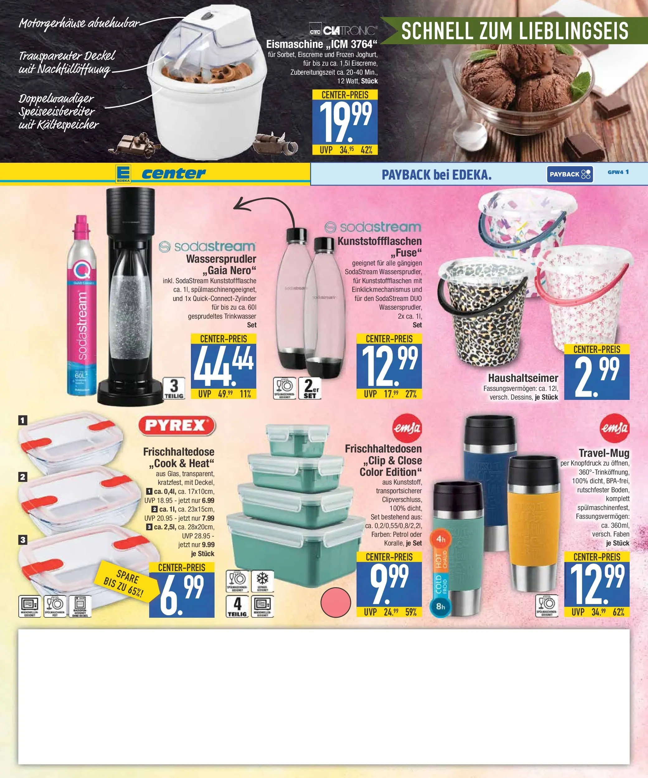 E center Prospekt Krumbach (ab 03.08.2026) zum Blättern | Seite: 17 | Produkte: Eiscreme, Sodastream